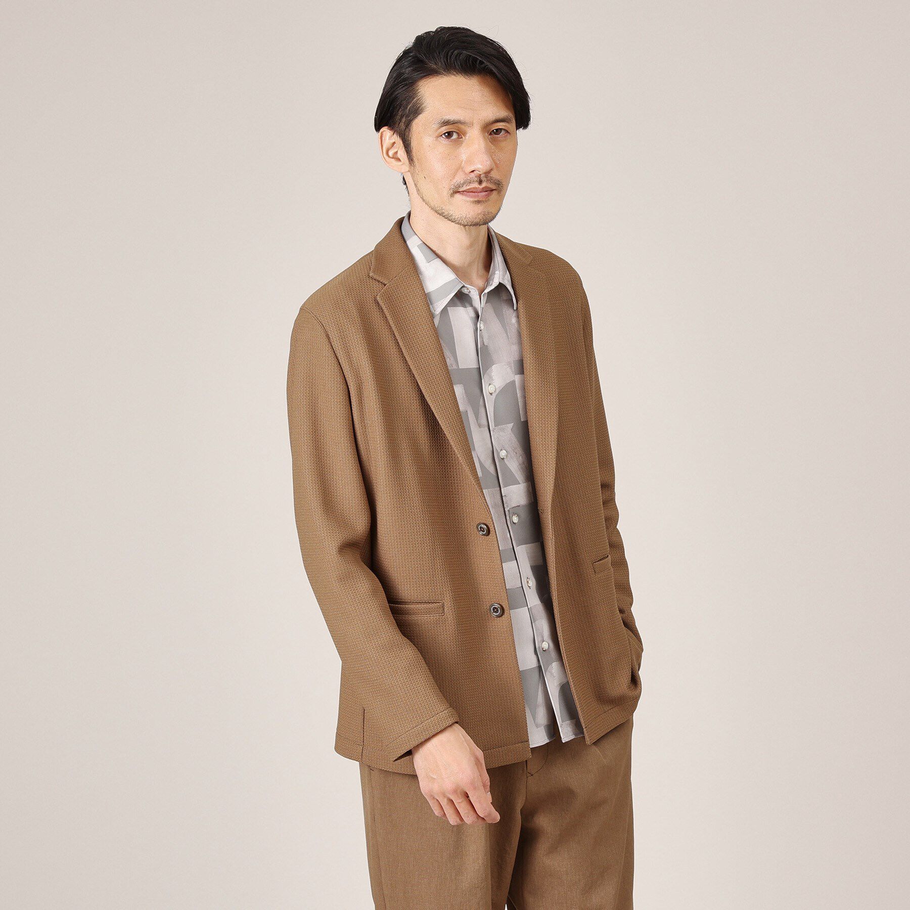 TAKEO KIKUCHI「【軽羽織】尾州ラッセル ジャケット」|テーラードジャケット|トープ(054)