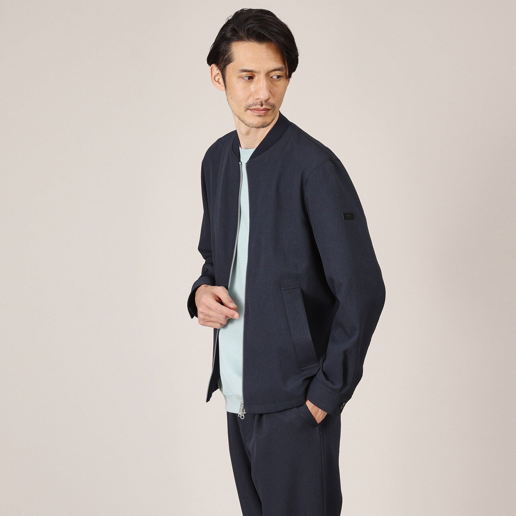 TAKEO KIKUCHI「【多機能/軽羽織】リネンライクカルゼ リブブルゾン」|ブルゾン・スタジャン|