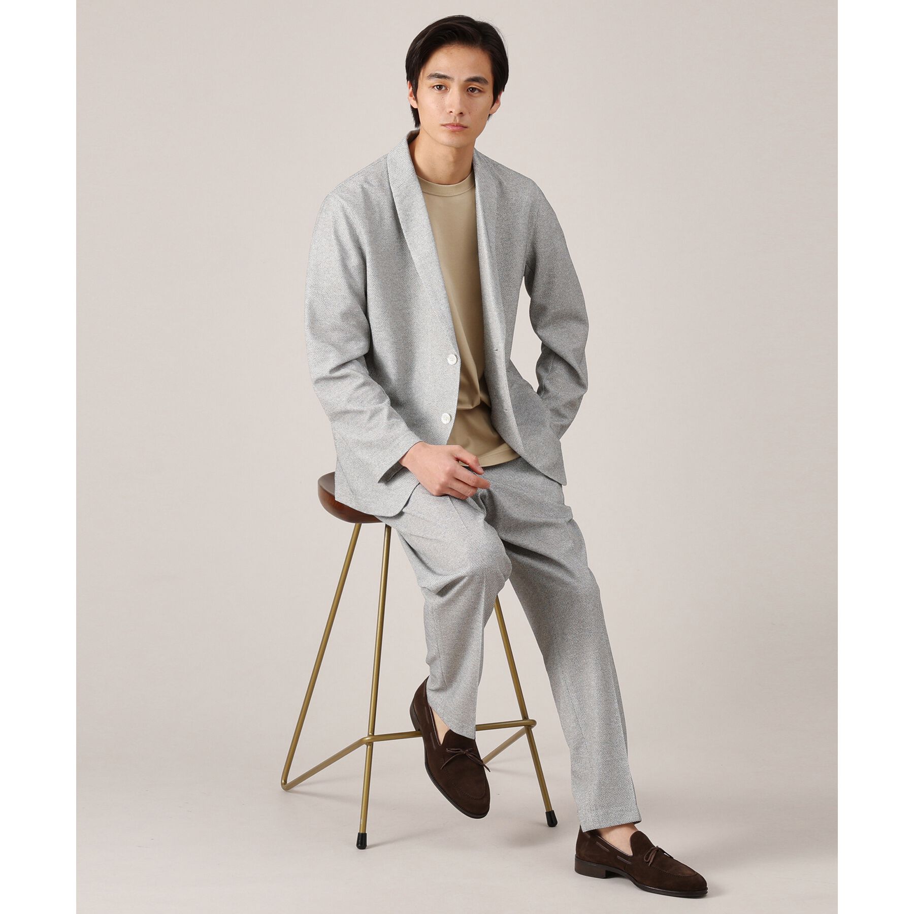 TAKEO KIKUCHI「【抗菌防臭】尾州リネンブレンド ドビーメッシュ カーディガン」|カーディガン|