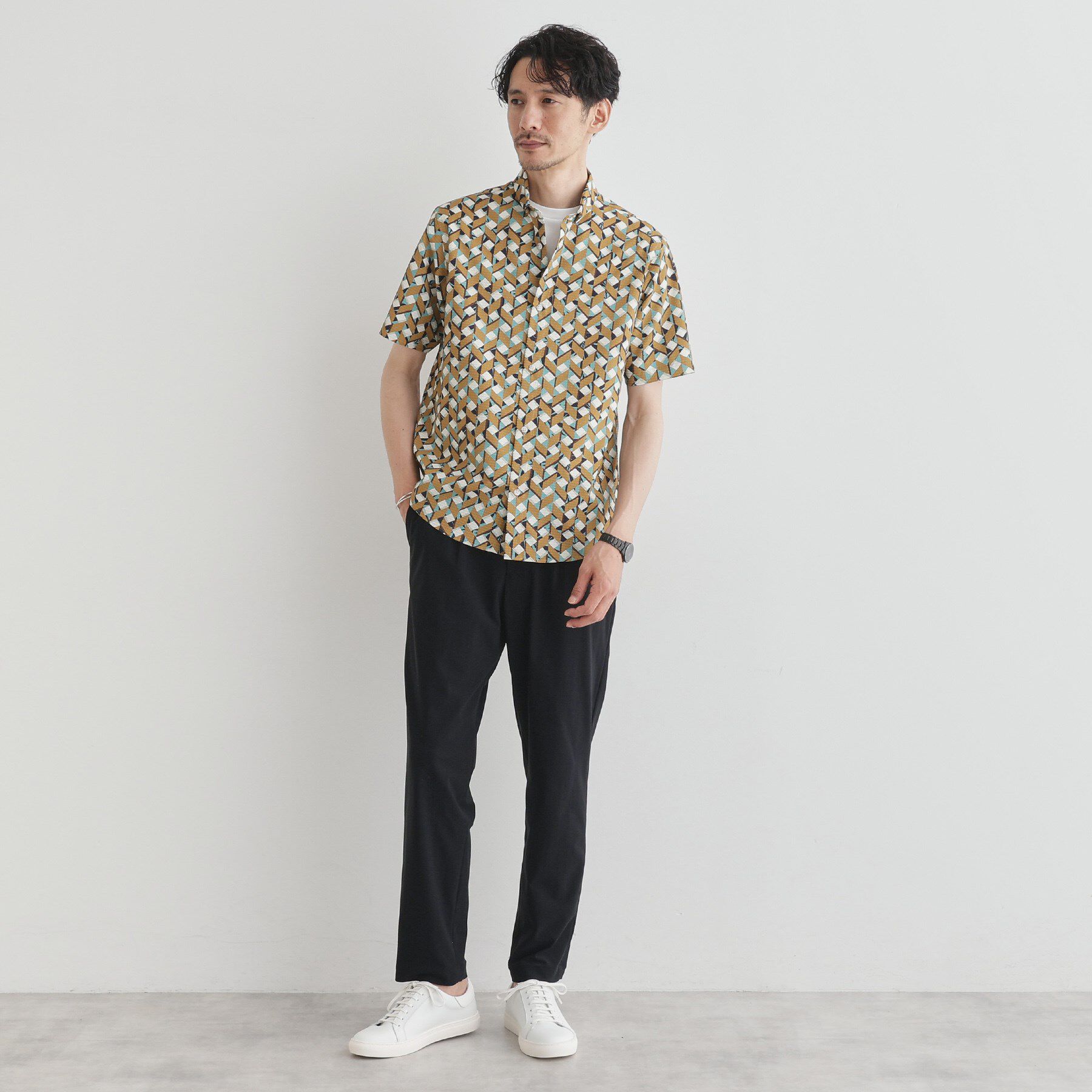 TAKEO KIKUCHI「【COOL CITY WEAR】籠目アート柄 サッカーシャツ /通気性」|シャツ・ブラウス|