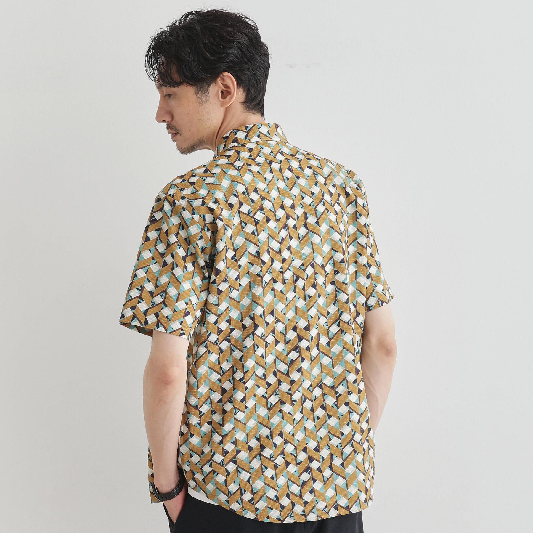 TAKEO KIKUCHI「【COOL CITY WEAR】籠目アート柄 サッカーシャツ /通気性」|シャツ・ブラウス|