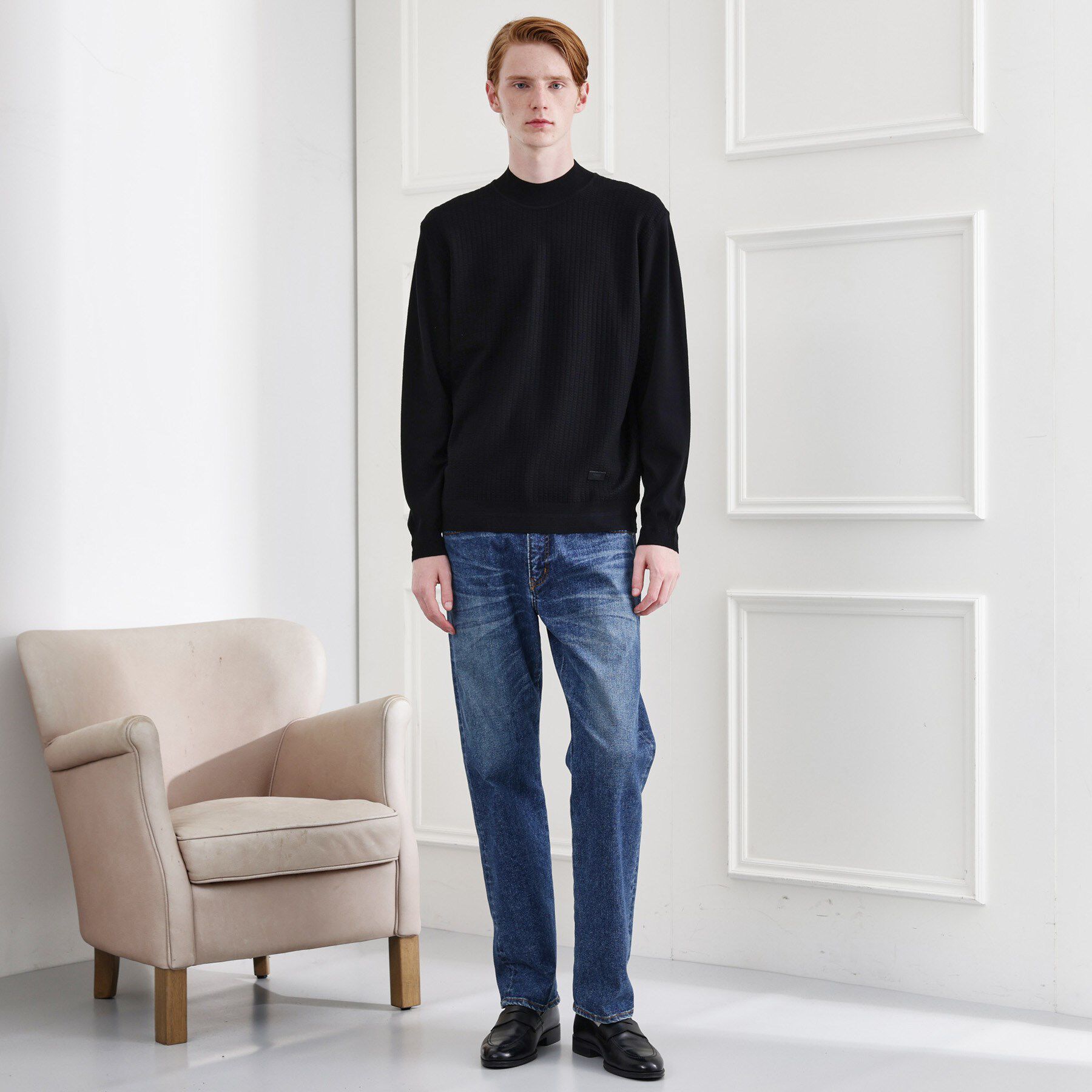 TAKEO KIKUCHI「ハイゲージ モックネック ニット プルオーバー」|ニット・セーター|