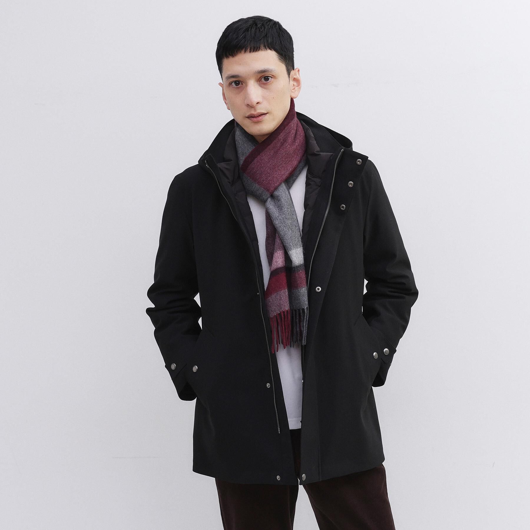 TAKEO KIKUCHI「【洗えるカシミヤ】 ピュアカシミヤ パネルチェックマフラー」|ストール|