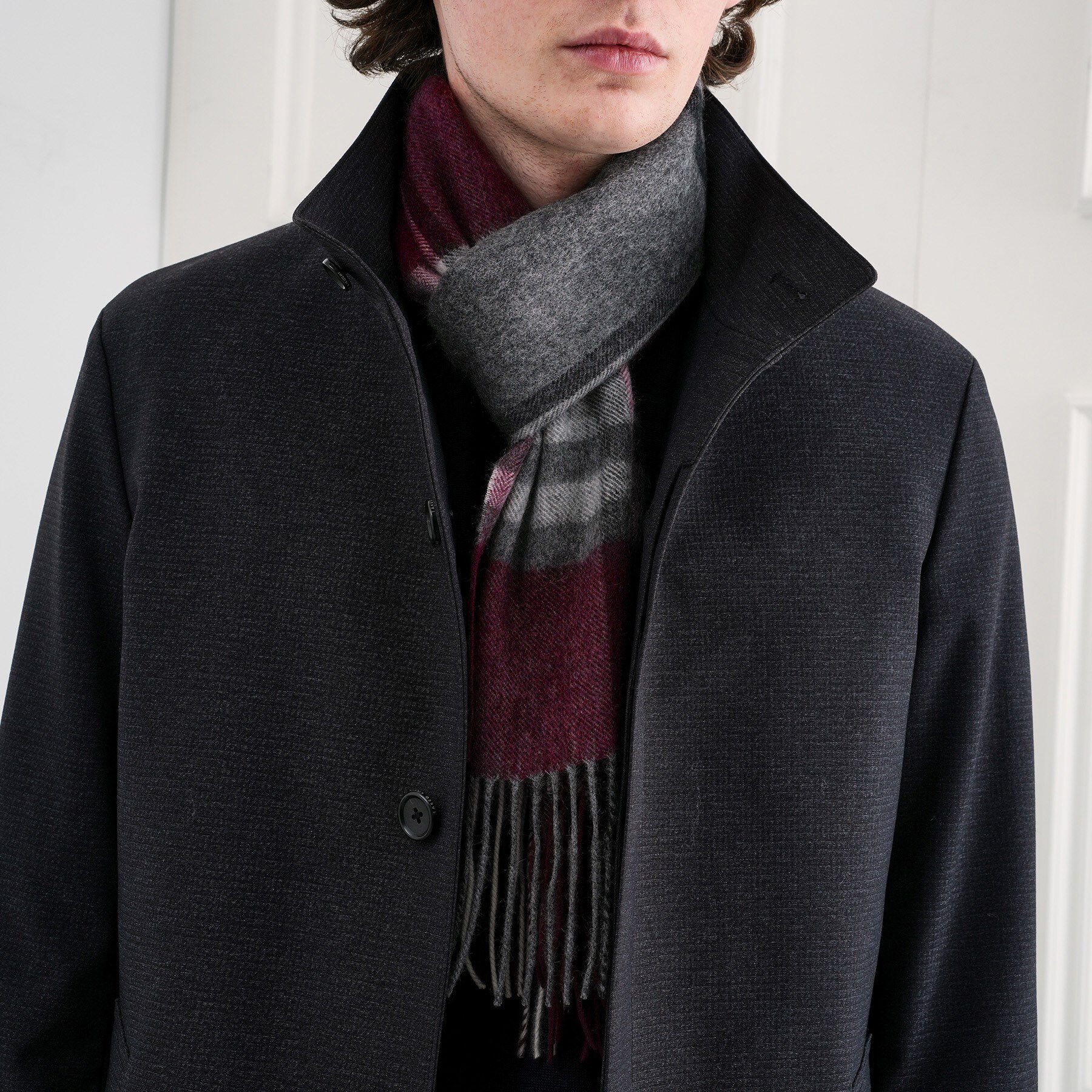 TAKEO KIKUCHI「チェックカシミヤマフラー」|ストール|
