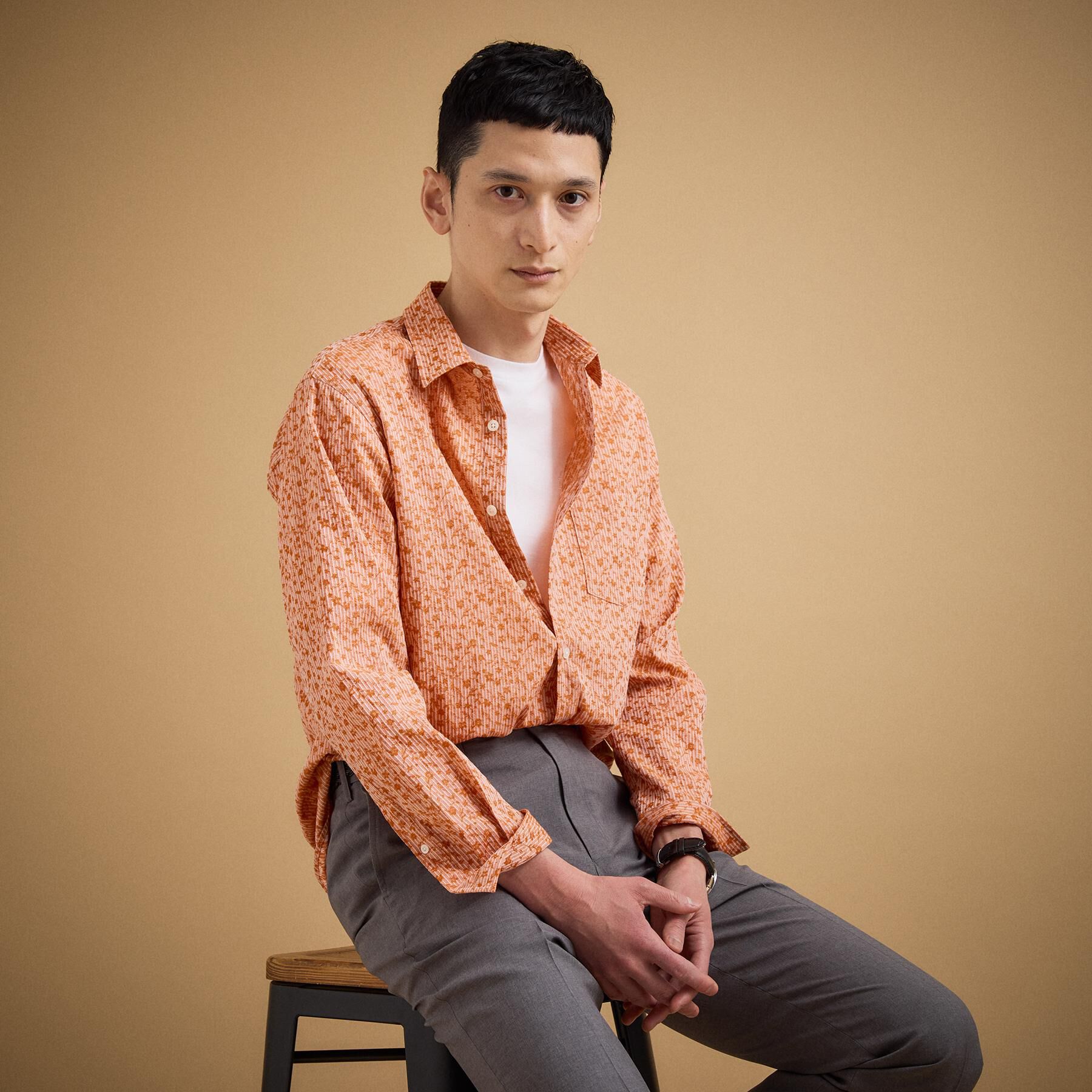 TAKEO KIKUCHI「播州 ドビーストライプ フラワーシャツ」|シャツ・ブラウス|