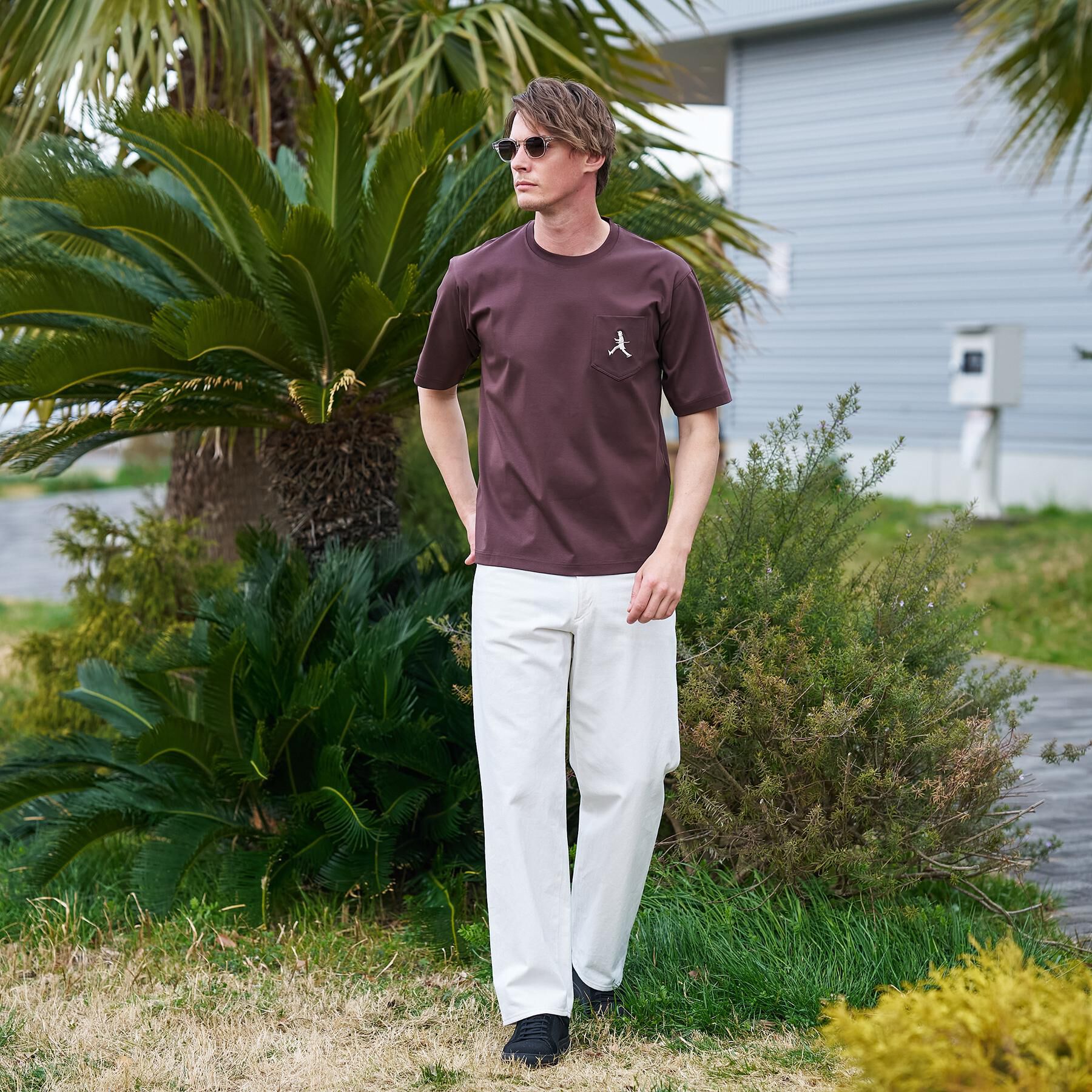 TAKEO KIKUCHI「【BOWLER HAT LABEL】アイスクリアコットンボーラーハットウォーカー 半袖ポケT」|Tシャツ・カットソー|