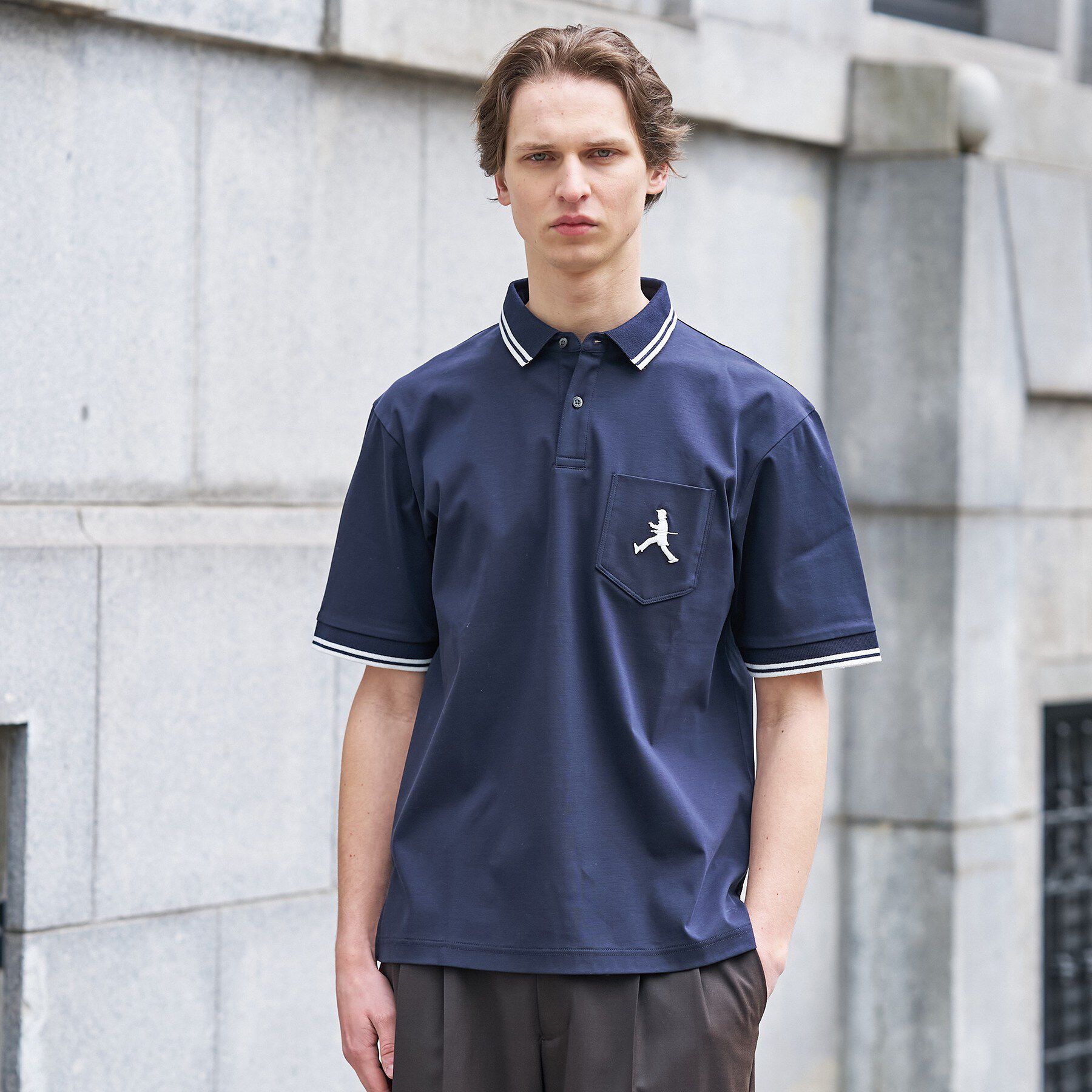 TAKEO KIKUCHI「【BOWLER HAT LABEL】アイスクリアコットン ボーラーハットウォーカー ポロシャツ」|ポロシャツ|ネイビー(094)