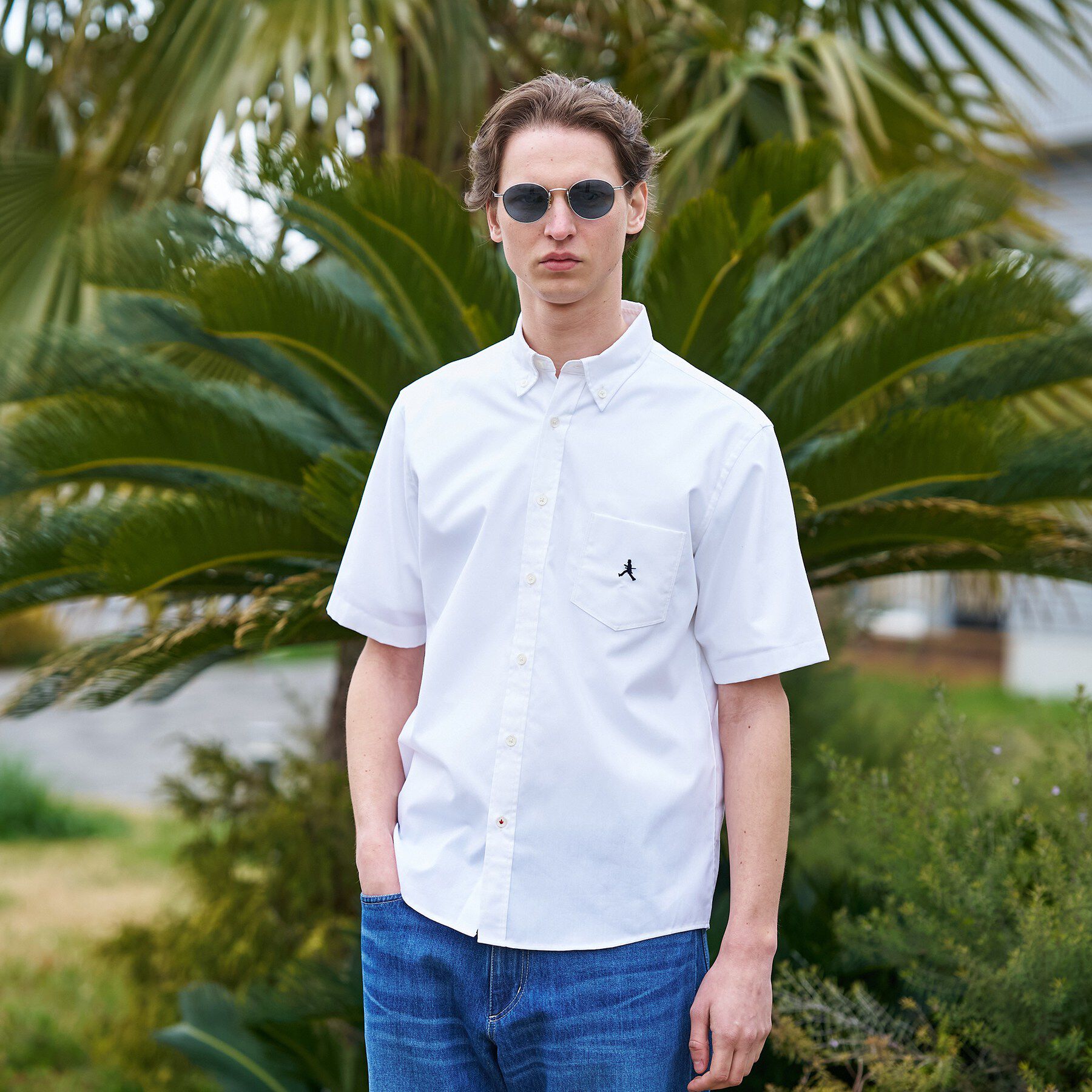 TAKEO KIKUCHI「【BOWLER HAT LABEL】ボーラーハットウォーカー刺繍 半袖ボタンダウンシャツ」|シャツ・ブラウス|