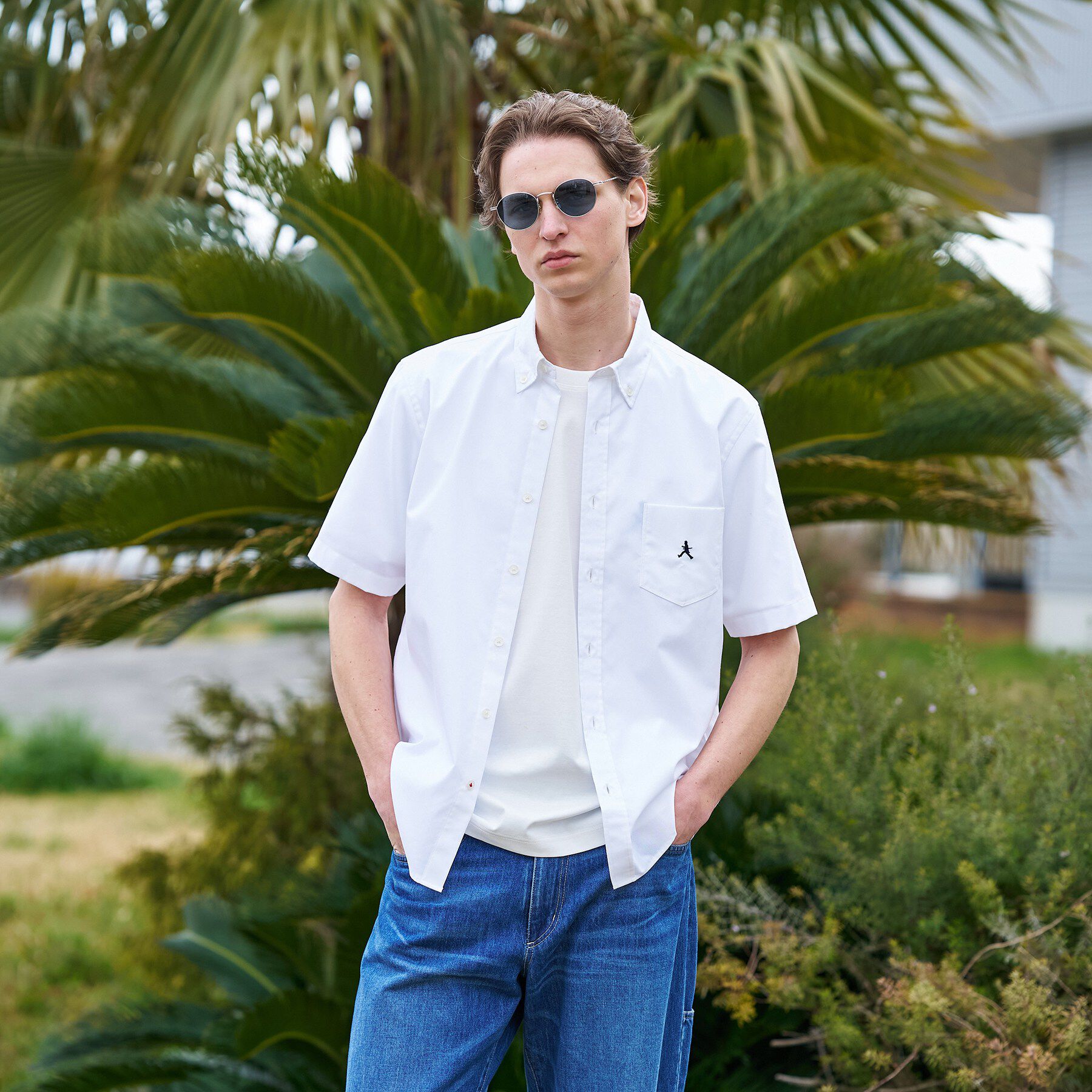 TAKEO KIKUCHI「【BOWLER HAT LABEL】ボーラーハットウォーカー刺繍 半袖ボタンダウンシャツ」|シャツ・ブラウス|