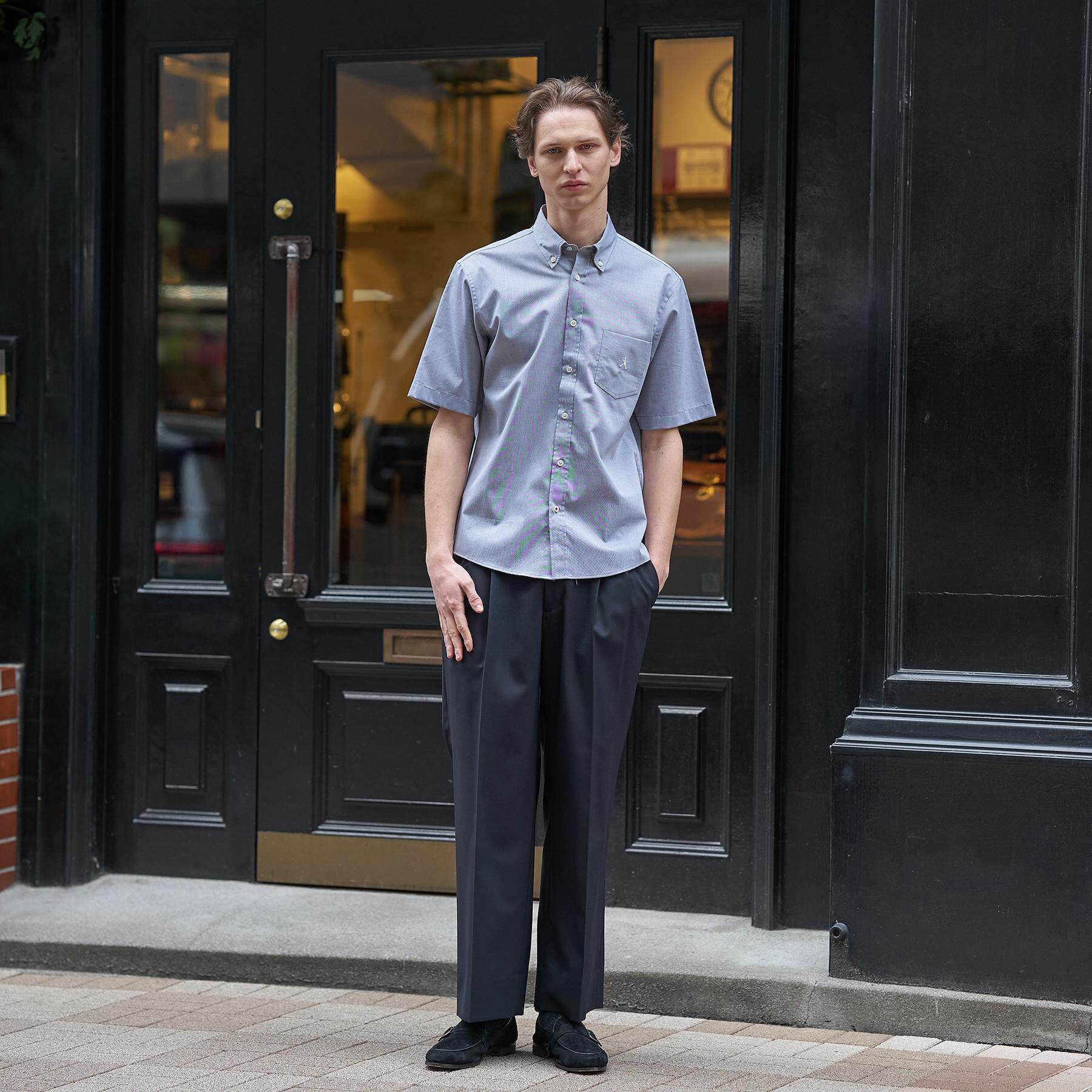 TAKEO KIKUCHI「【BOWLER HAT LABEL】ボーラーハットウォーカー刺繍 半袖ボタンダウンシャツ」|シャツ・ブラウス|