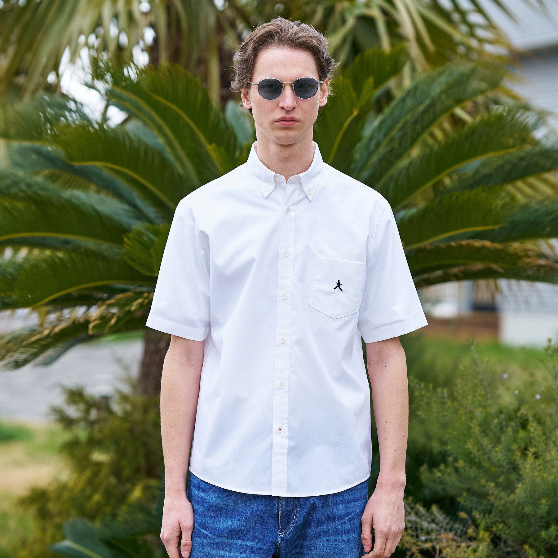 TAKEO KIKUCHI「【BOWLER HAT LABEL】ボーラーハットウォーカー刺繍 半袖ボタンダウンシャツ」|シャツ・ブラウス|