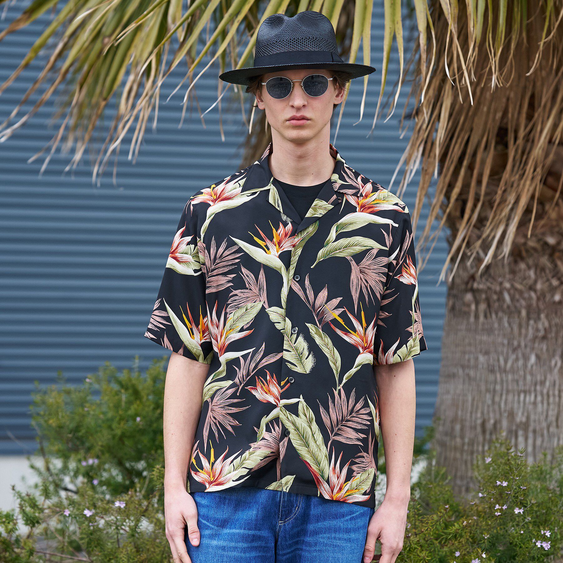 TAKEO KIKUCHI「【BOWLER HAT LABEL】トロピカルフローラル レーヨンシャツ」|シャツ・ブラウス|