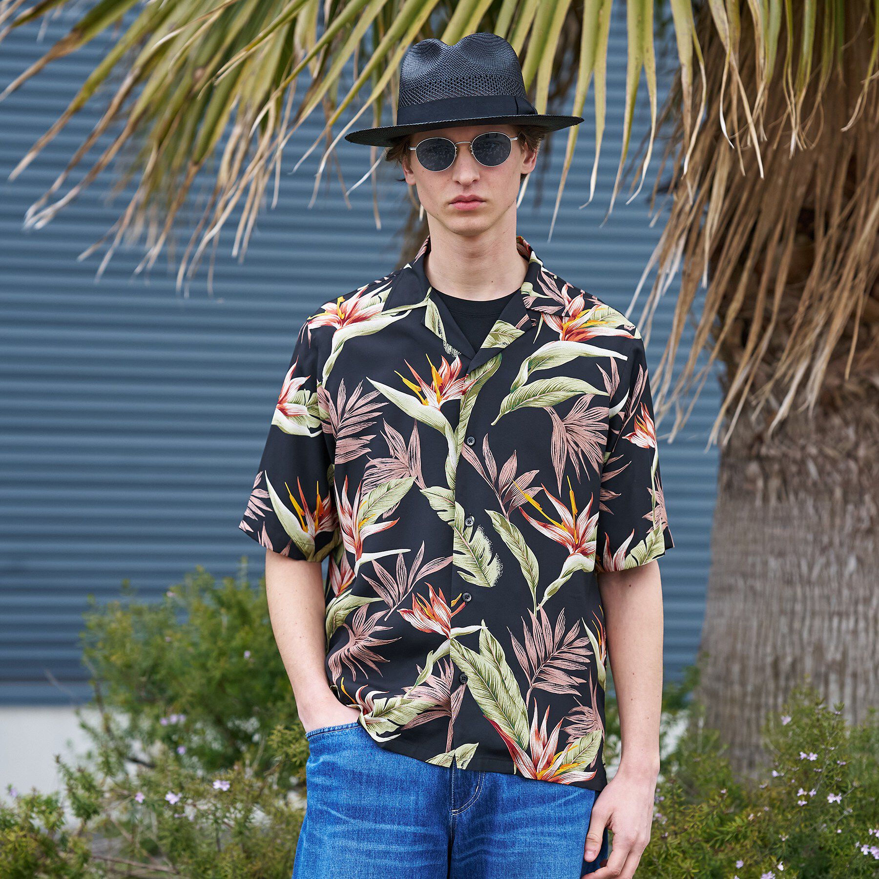 TAKEO KIKUCHI「【BOWLER HAT LABEL】トロピカルフローラル レーヨンシャツ」|シャツ・ブラウス|