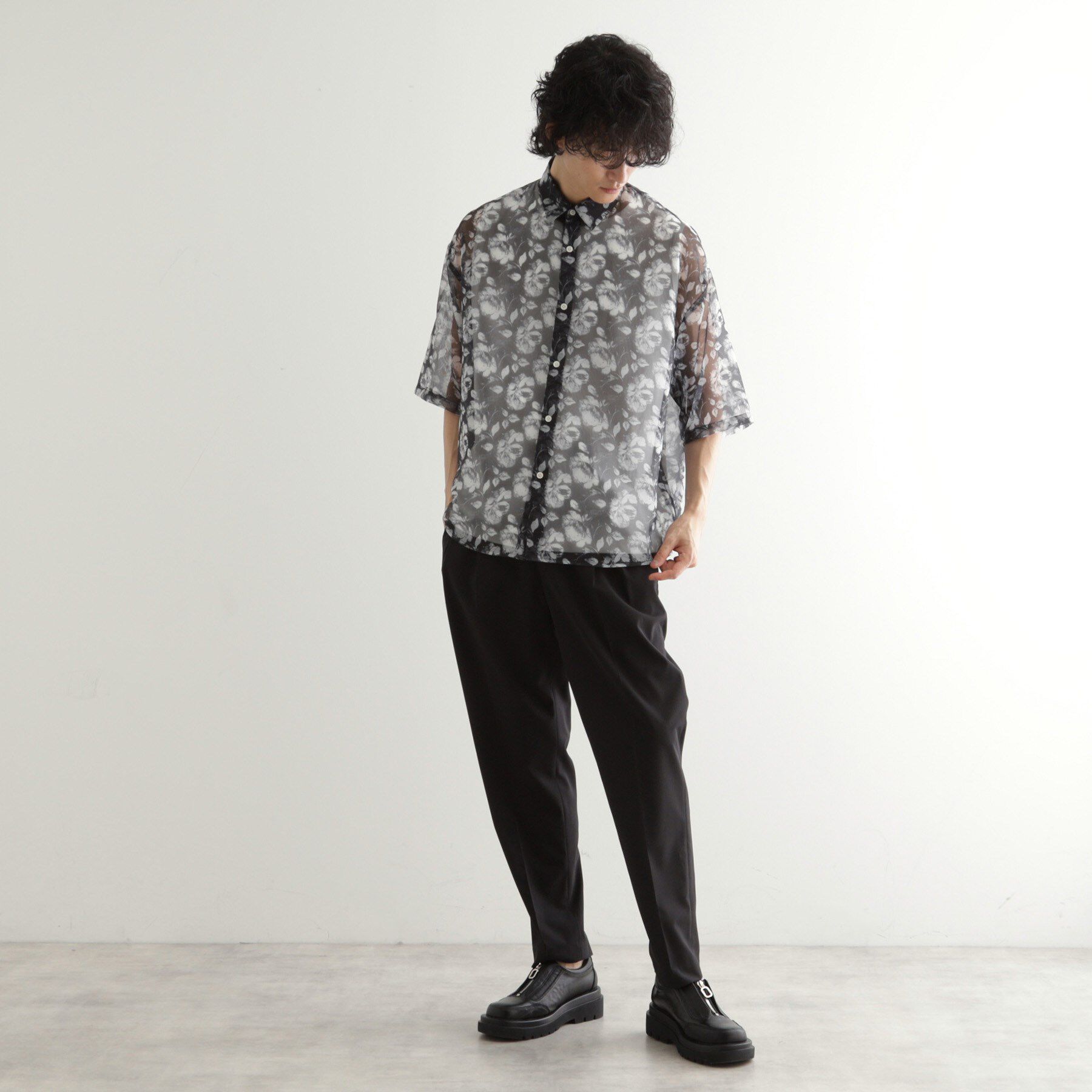 tk.TAKEO KIKUCHI「シアーフラワーシャツ」|シャツ・ブラウス|