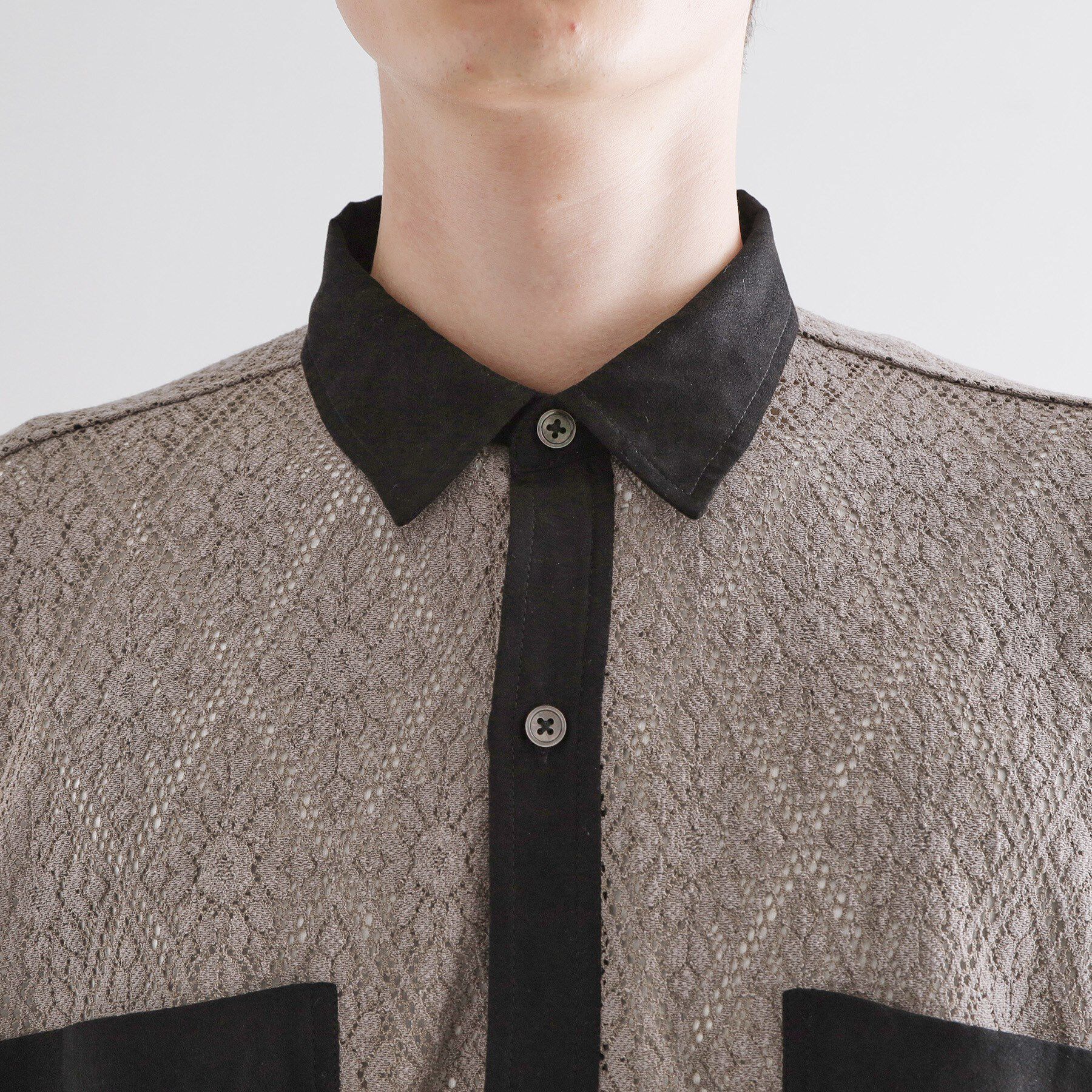 tk.TAKEO KIKUCHI「サマースエードコンビレースシャツ」|シャツ・ブラウス|