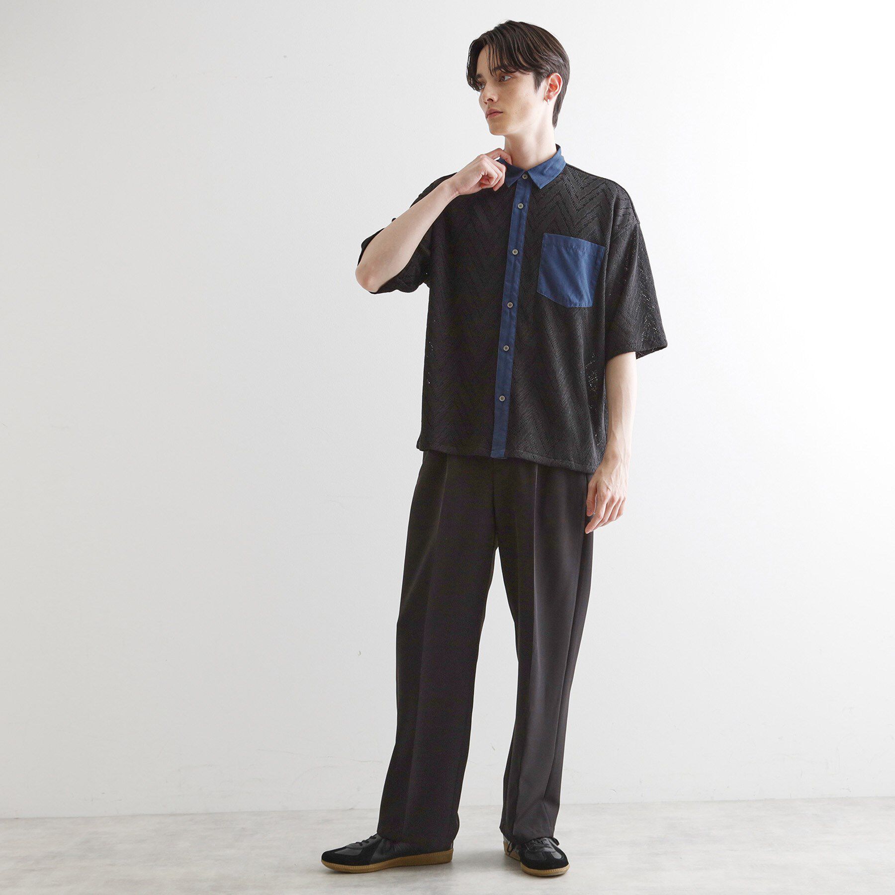 tk.TAKEO KIKUCHI「ダブルレース5分袖シャツ」|シャツ・ブラウス|