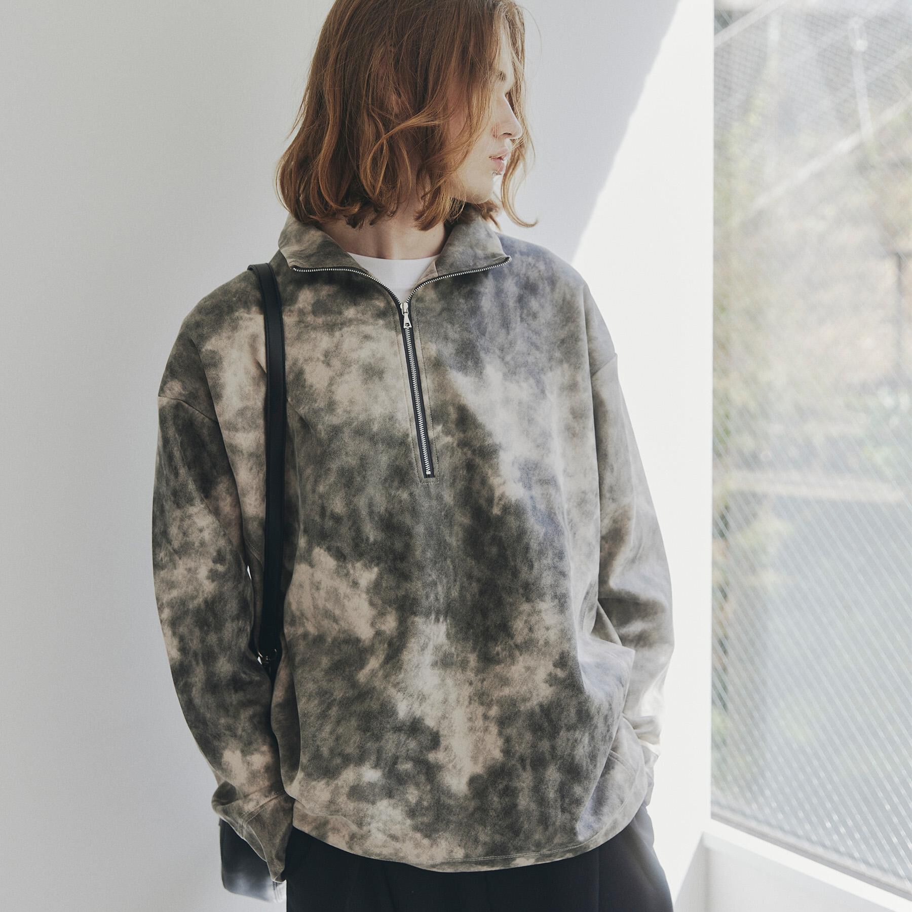 tk.TAKEO KIKUCHI「ヴィンテージライクプリント ハーフジッププルオーバー」|Tシャツ・カットソー|