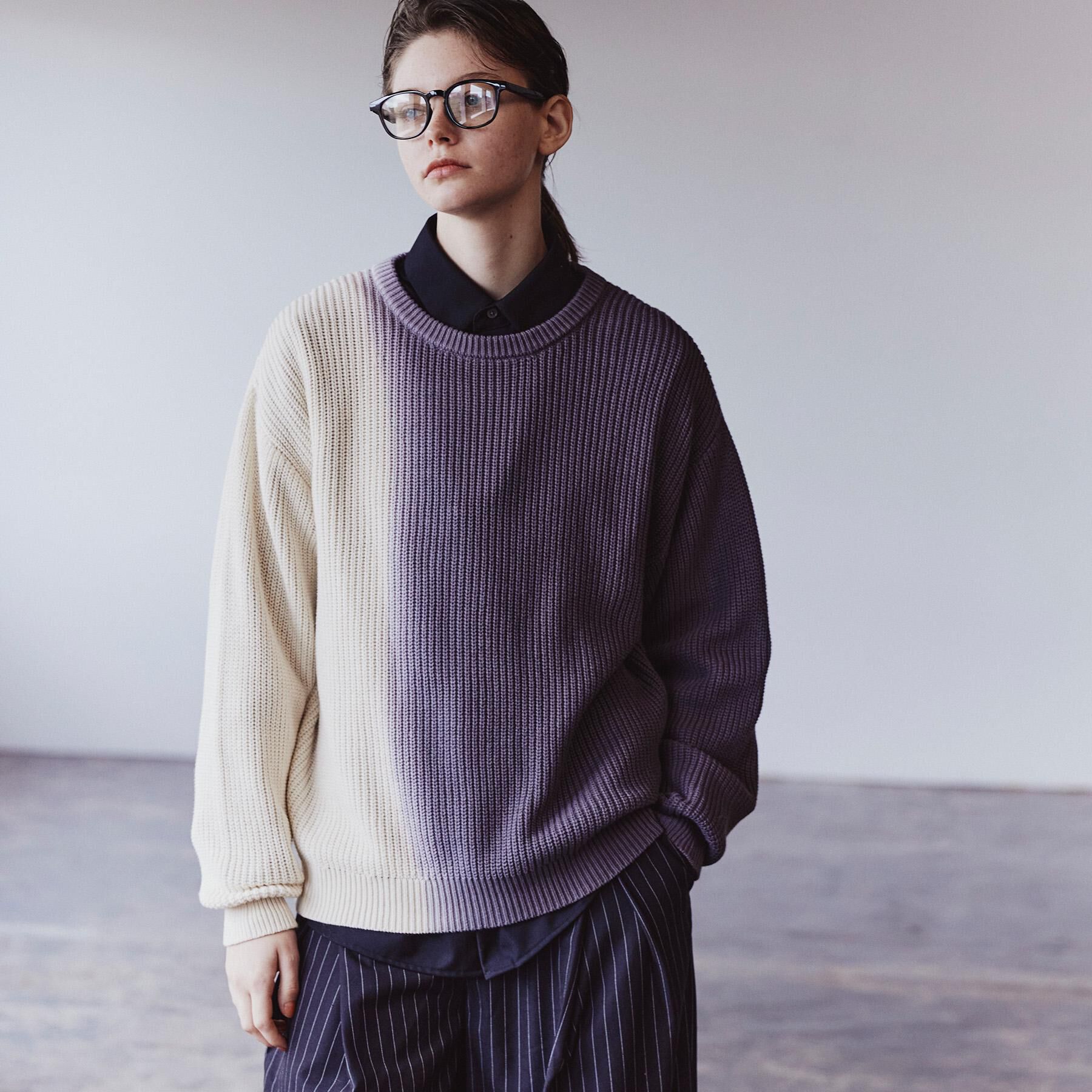 tk.TAKEO KIKUCHI「グラデダイニットプルオーバー」|ニット・セーター|ライトグレー(011