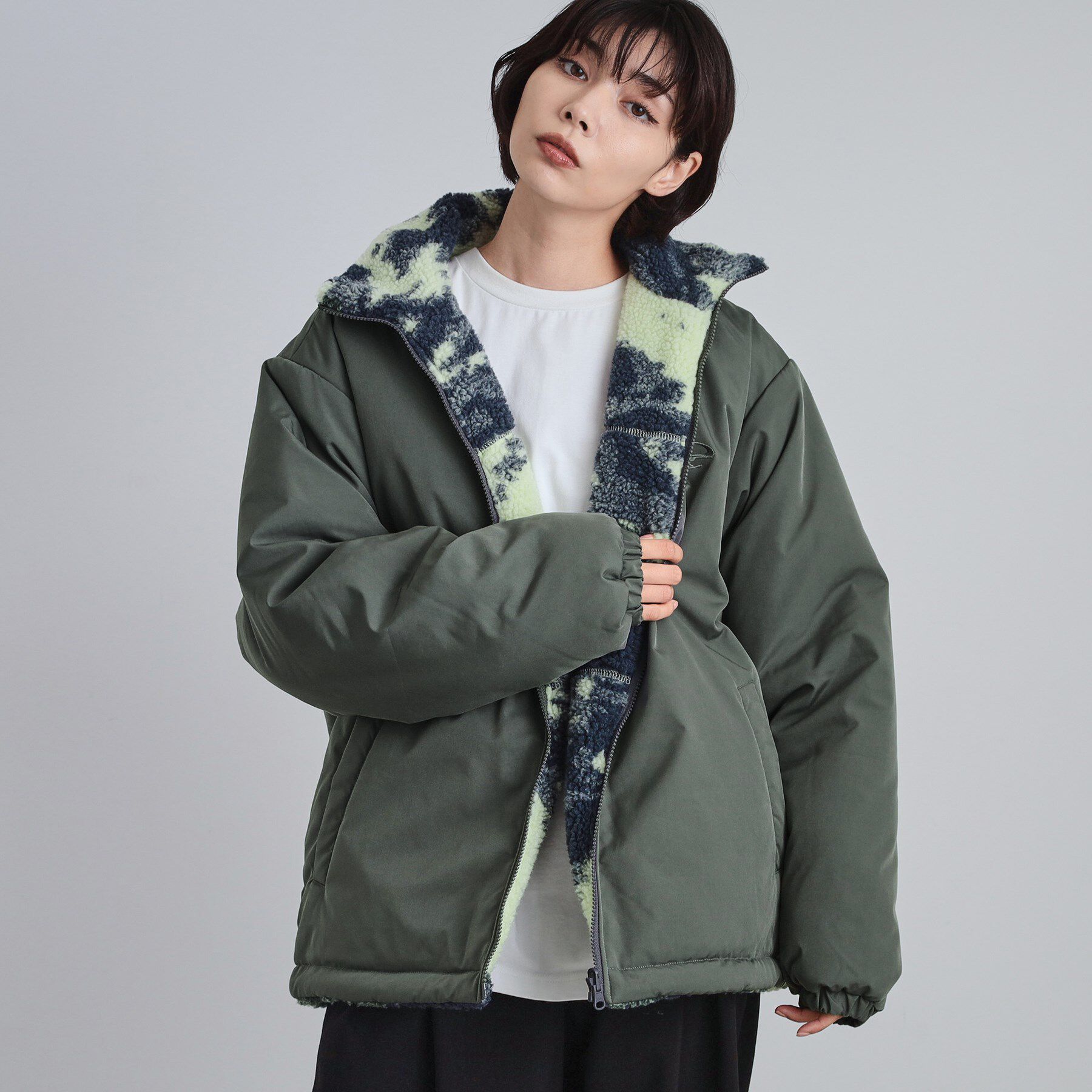 tk.TAKEO KIKUCHI「【WEB限定】リバーシブルボアブルゾン」|ブルゾン・スタジャン|