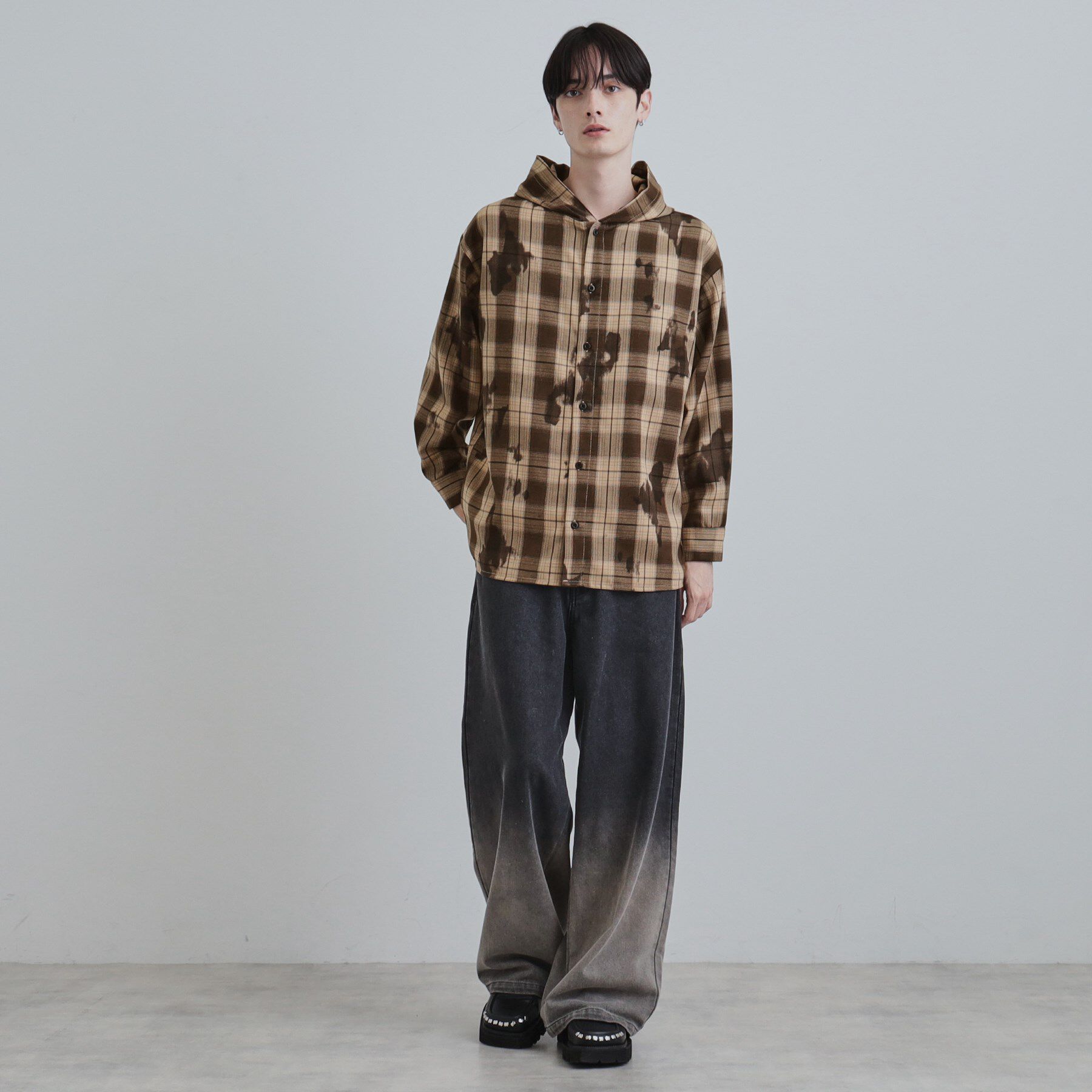 tk.TAKEO KIKUCHI「ヴィンテージフードチェックシャツ」|シャツ・ブラウス|