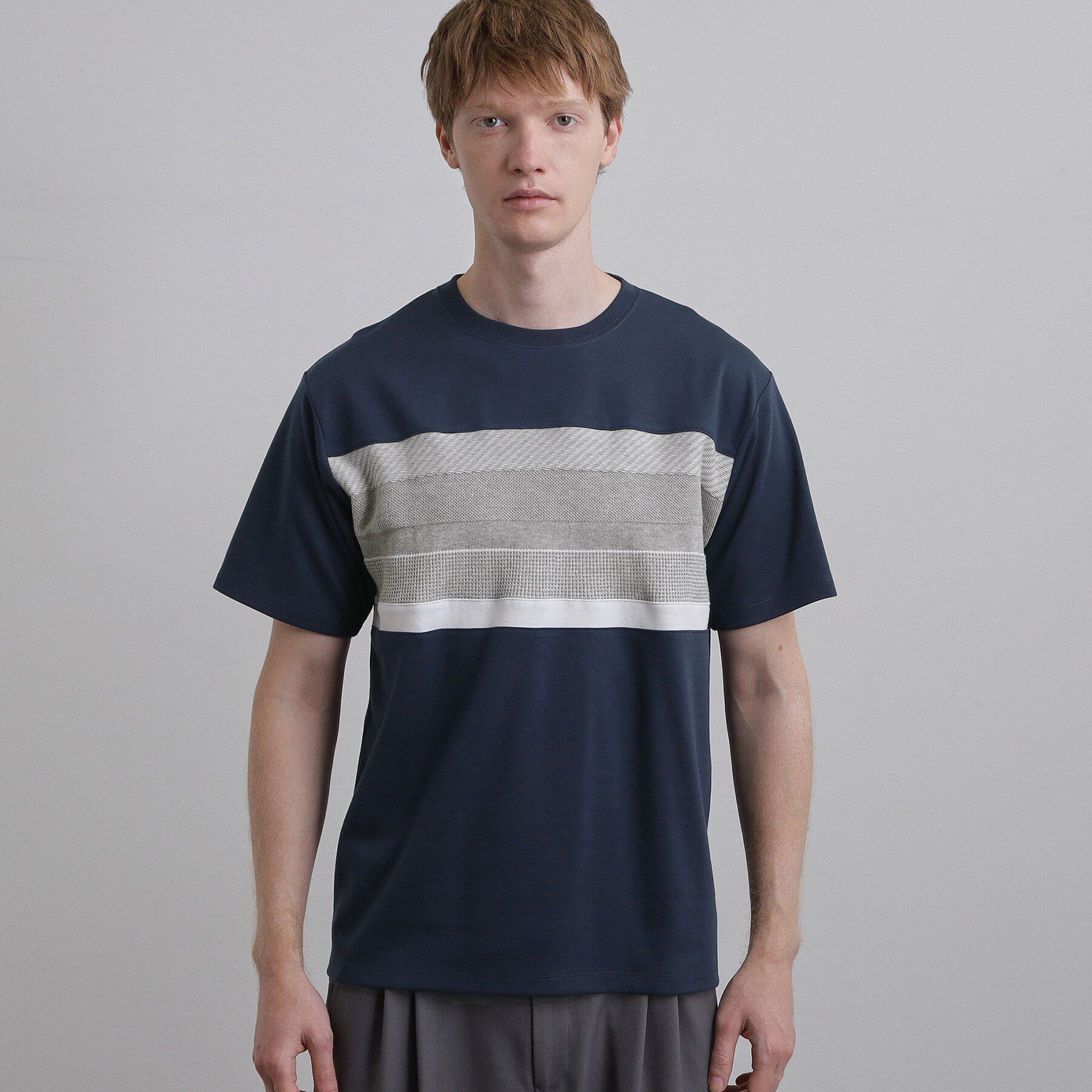 tk.TAKEO KIKUCHI「パネルニット切替カットソー」|Tシャツ・カットソー|