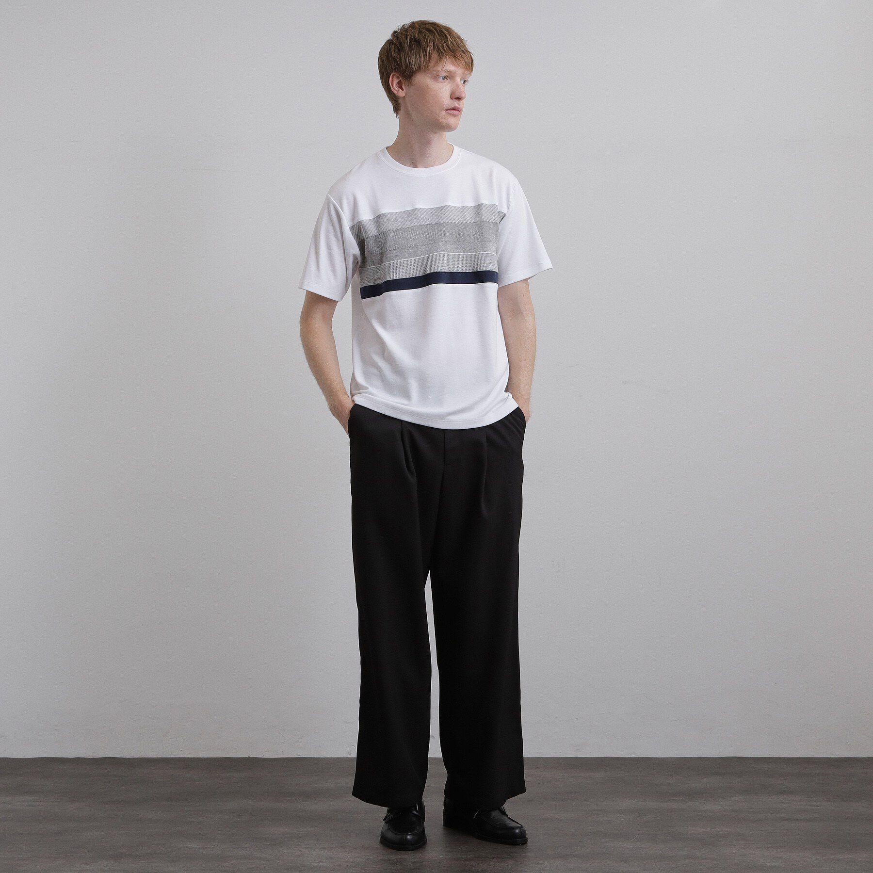 tk.TAKEO KIKUCHI「パネルニット切替カットソー」|Tシャツ・カットソー|