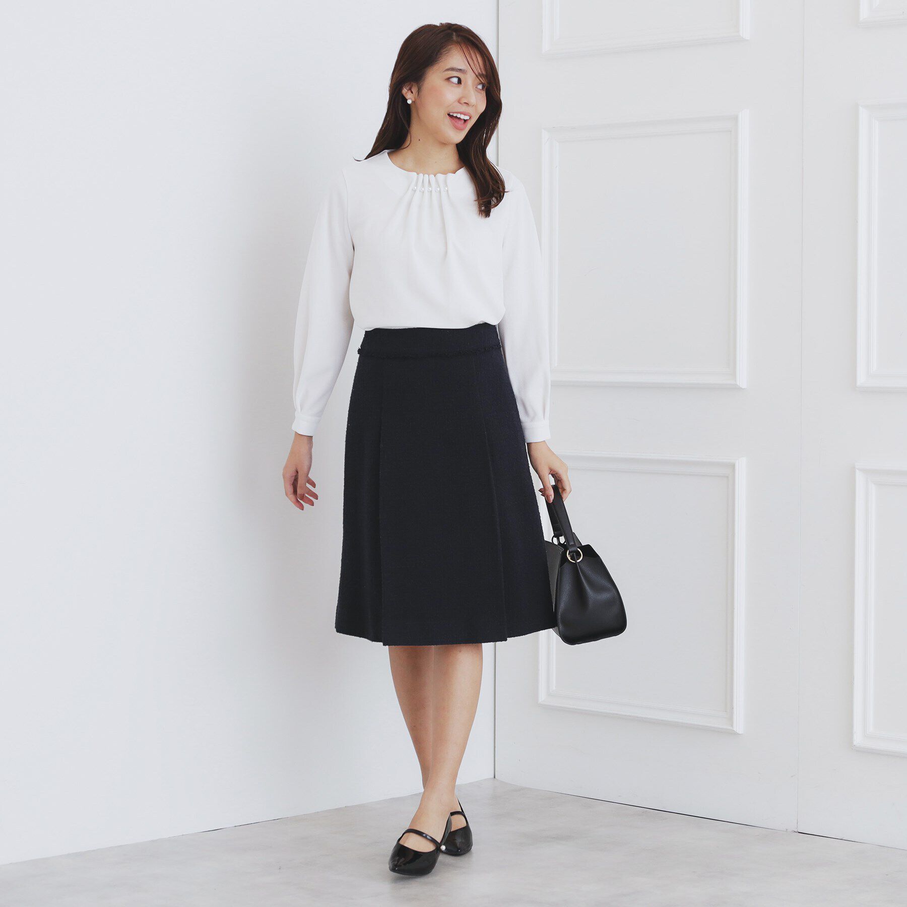 index「《通勤/セットアップ対応》Aラインツイードスカート【洗える】」|スカート|