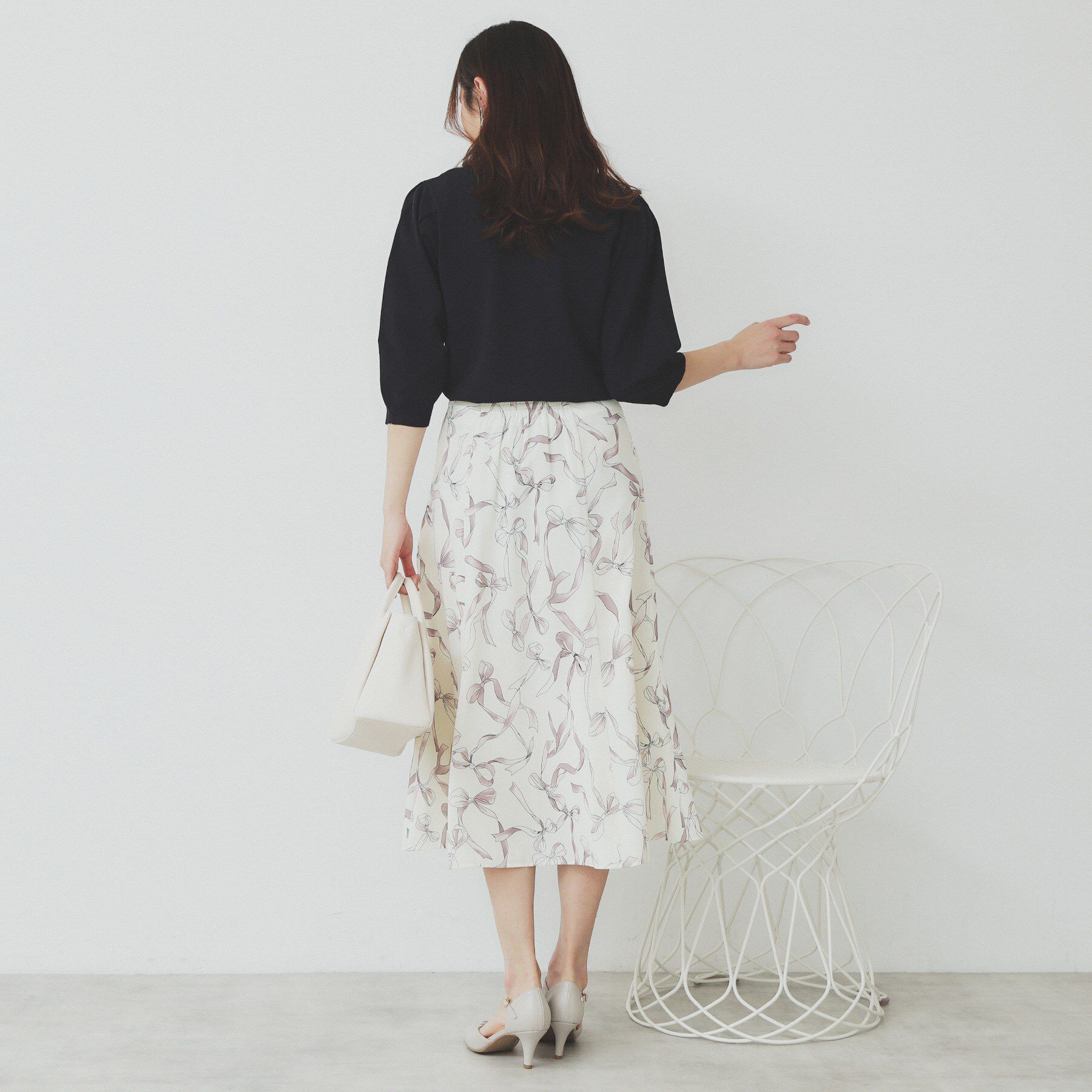 index「《7色展開/XS-LLサイズ》クルーネックデザインスリーブニット【洗濯機洗い可】」|ニット・セーター|