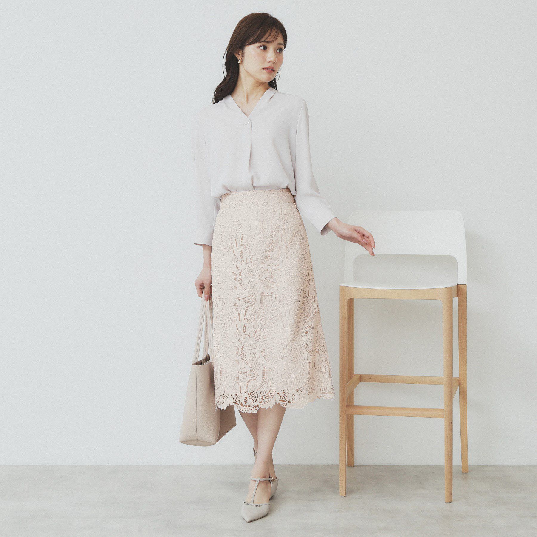 index「《XS-LLサイズ》フラワーレースタイトスカート【洗濯機洗い可】」|スカート|