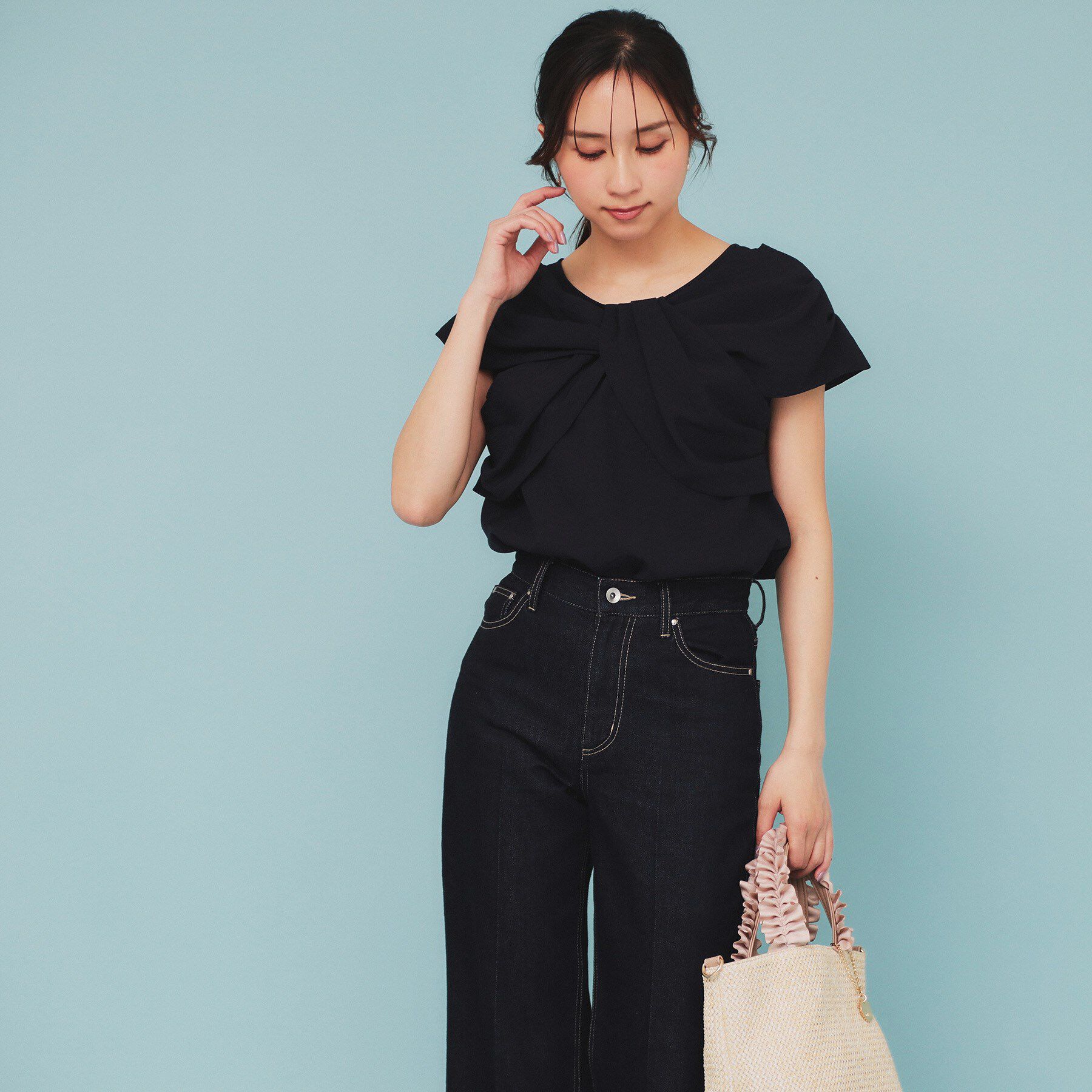 index「ビッグリボンショールブラウス【洗濯機洗い可/吸水速乾/防シワ/抗ピル/イージーアイロン】」|シャツ・ブラウス|