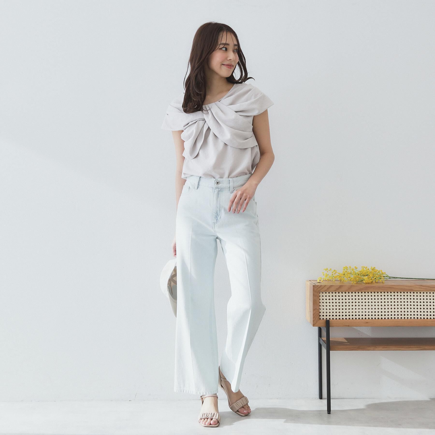 index「ビッグリボンショールブラウス【洗濯機洗い可/吸水速乾/防シワ/抗ピル/イージーアイロン】」|シャツ・ブラウス|