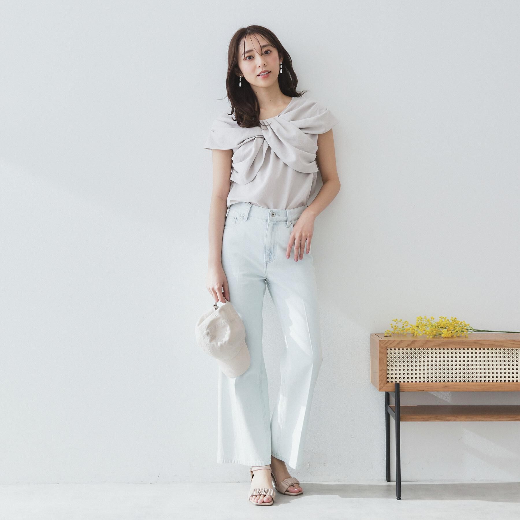 index「ビッグリボンショールブラウス【洗濯機洗い可/吸水速乾/防シワ/抗ピル/イージーアイロン】」|シャツ・ブラウス|