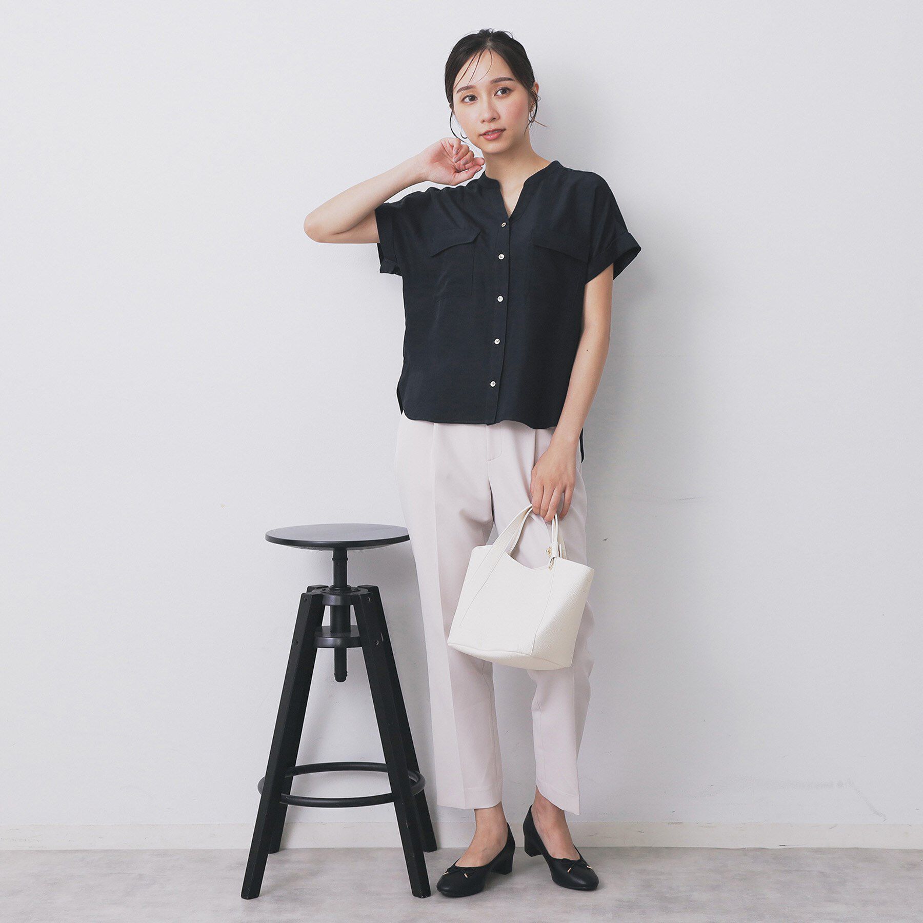 index「ダブルポケットスキッパーブラウス【洗濯機洗い可/イージーアイロン】」|シャツ・ブラウス|