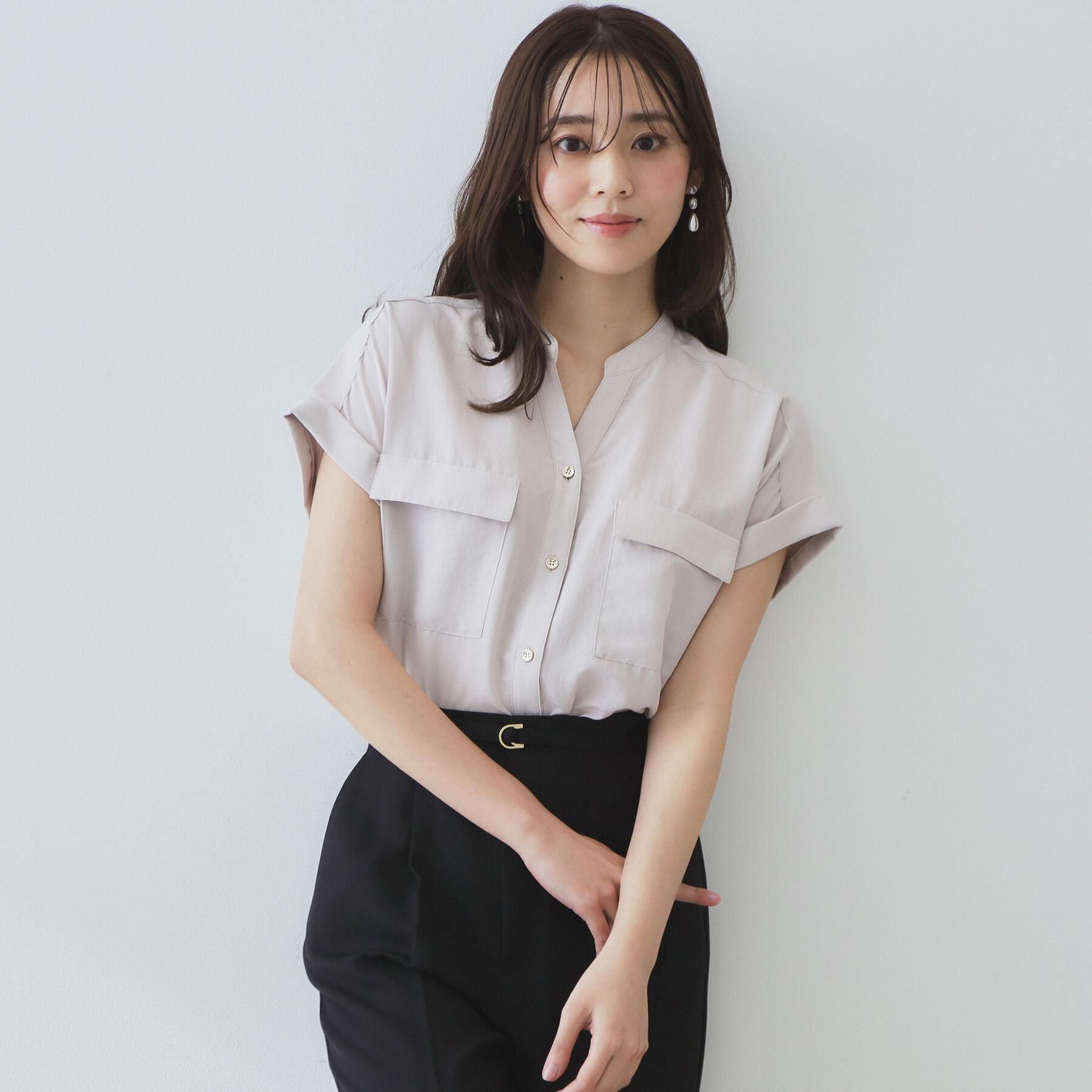 index「ダブルポケットスキッパーブラウス【洗濯機洗い可/イージーアイロン】」|シャツ・ブラウス|