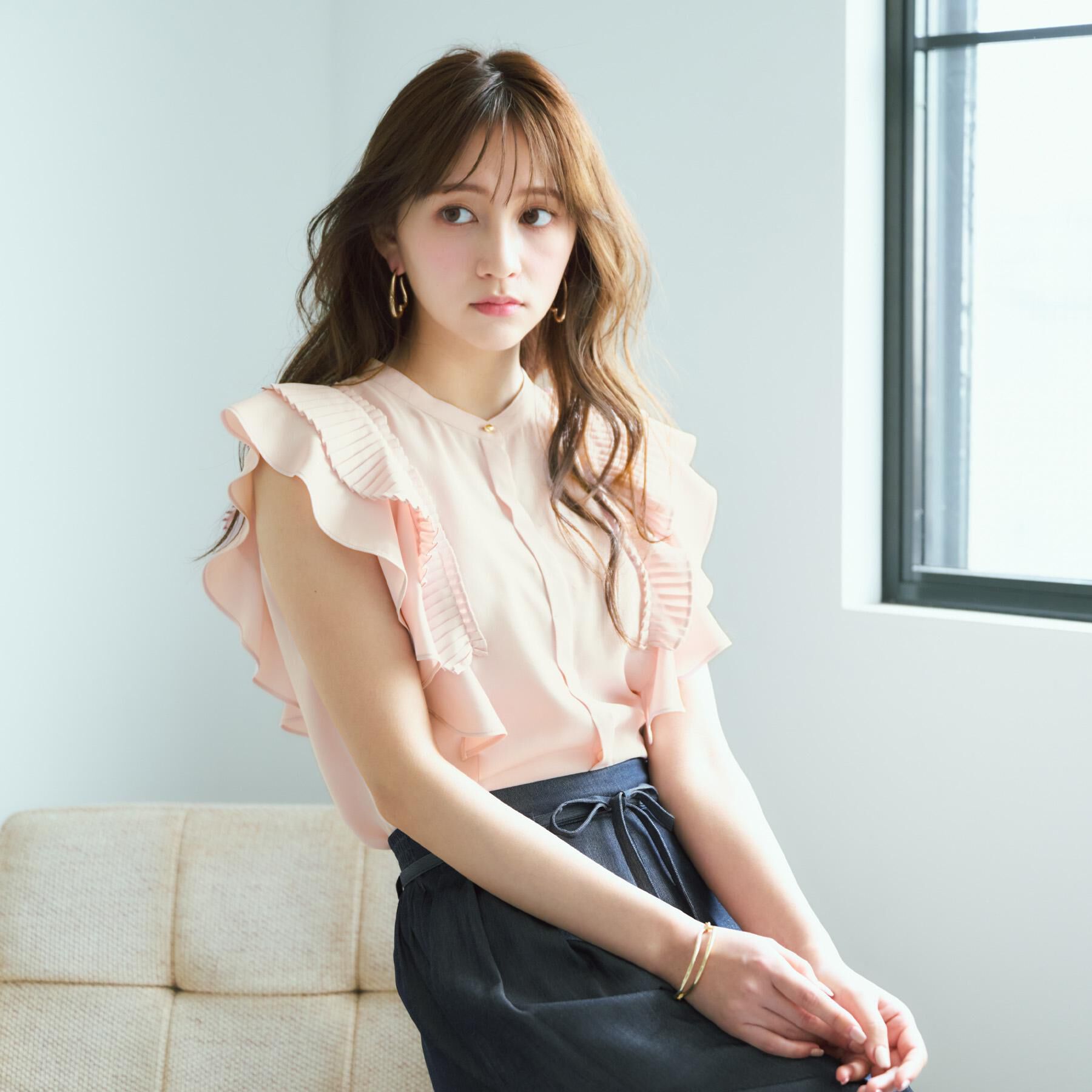 index「プリーツフリルバンドカラーブラウス【洗濯機洗い可/イージーアイロン】」|シャツ・ブラウス|