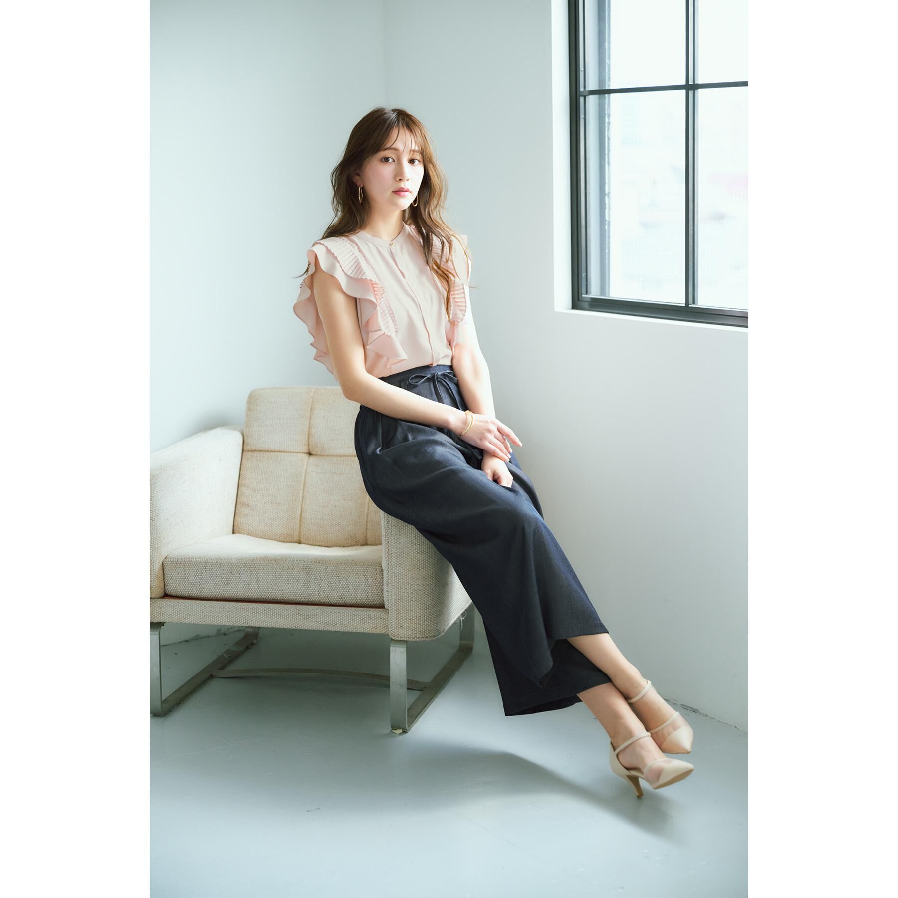 index「プリーツフリルバンドカラーブラウス【洗濯機洗い可/イージーアイロン】」|シャツ・ブラウス|