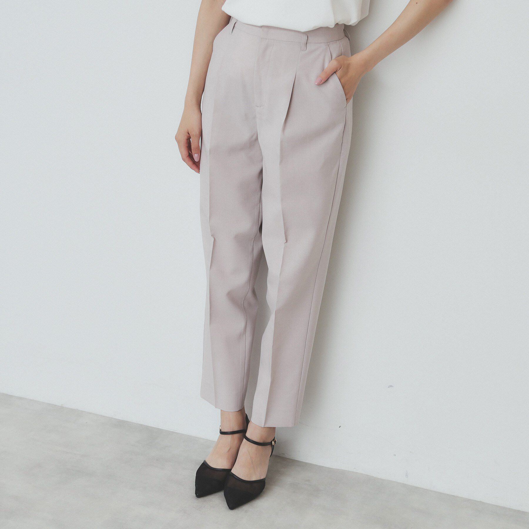 index「ベルト付きストレッチテーパードパンツ/セットアップ可【洗濯機洗い可/吸水速乾/接触冷感】」|その他|