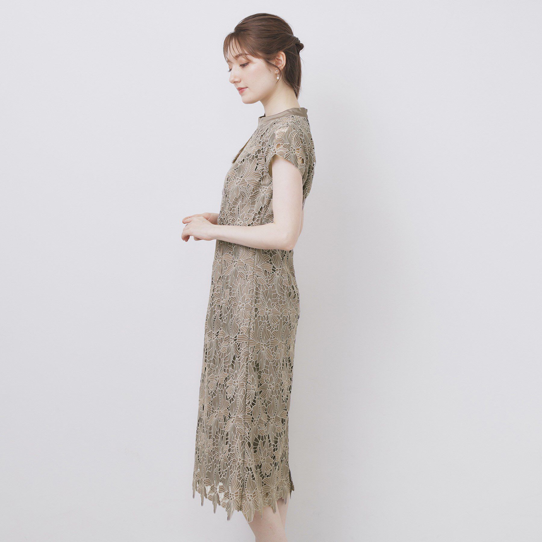 index「バイカラーレースワンピース【洗濯機洗い可】」|ワンピース|