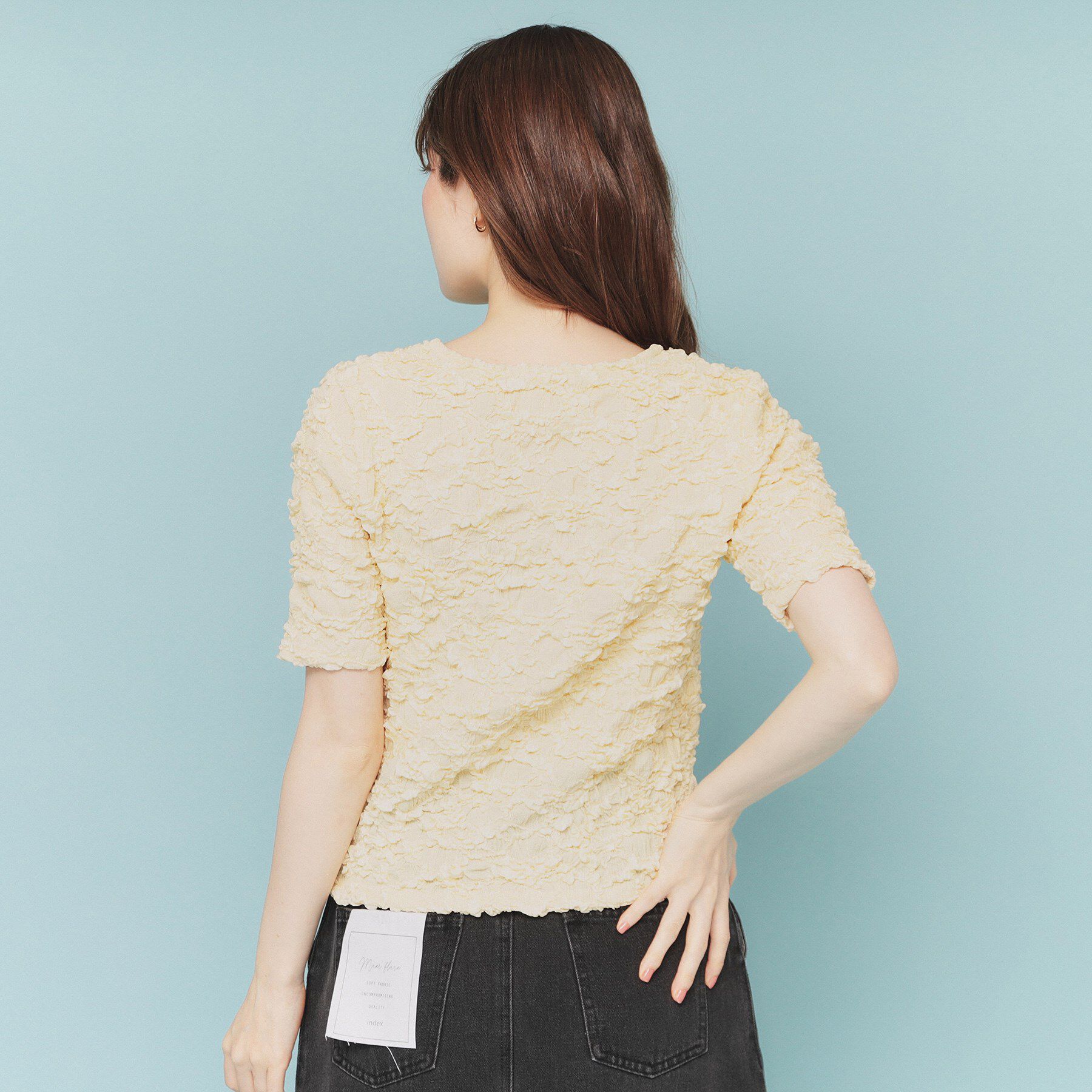 index「ジャカードコンパクトトップス【洗濯機洗い可】」|Tシャツ・カットソー|