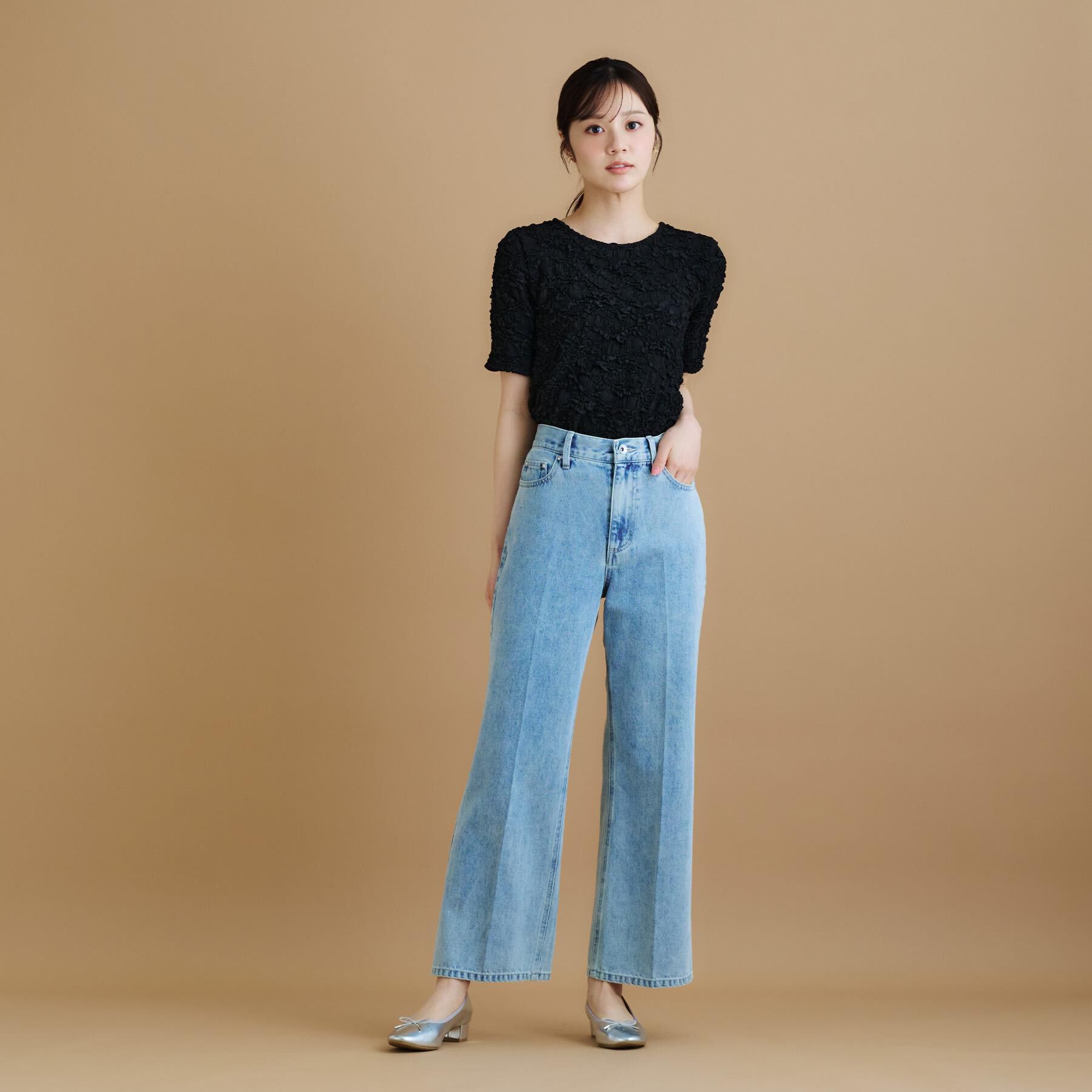 index「ジャカードコンパクトトップス【洗濯機洗い可】」|Tシャツ・カットソー|