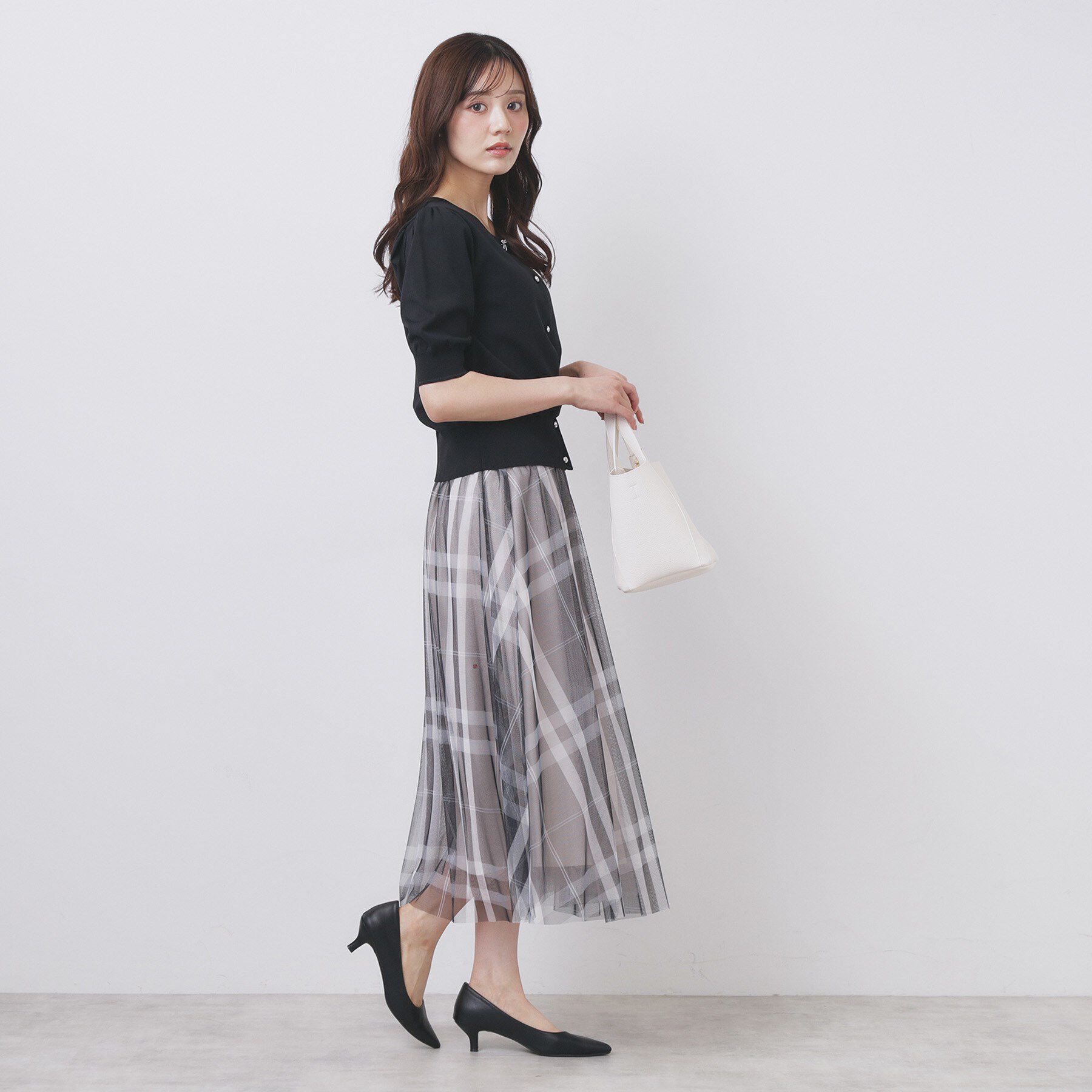 index「クルーネック半袖カーディガン【洗濯機洗い可/抗ピル/UVケア】」|カーディガン|