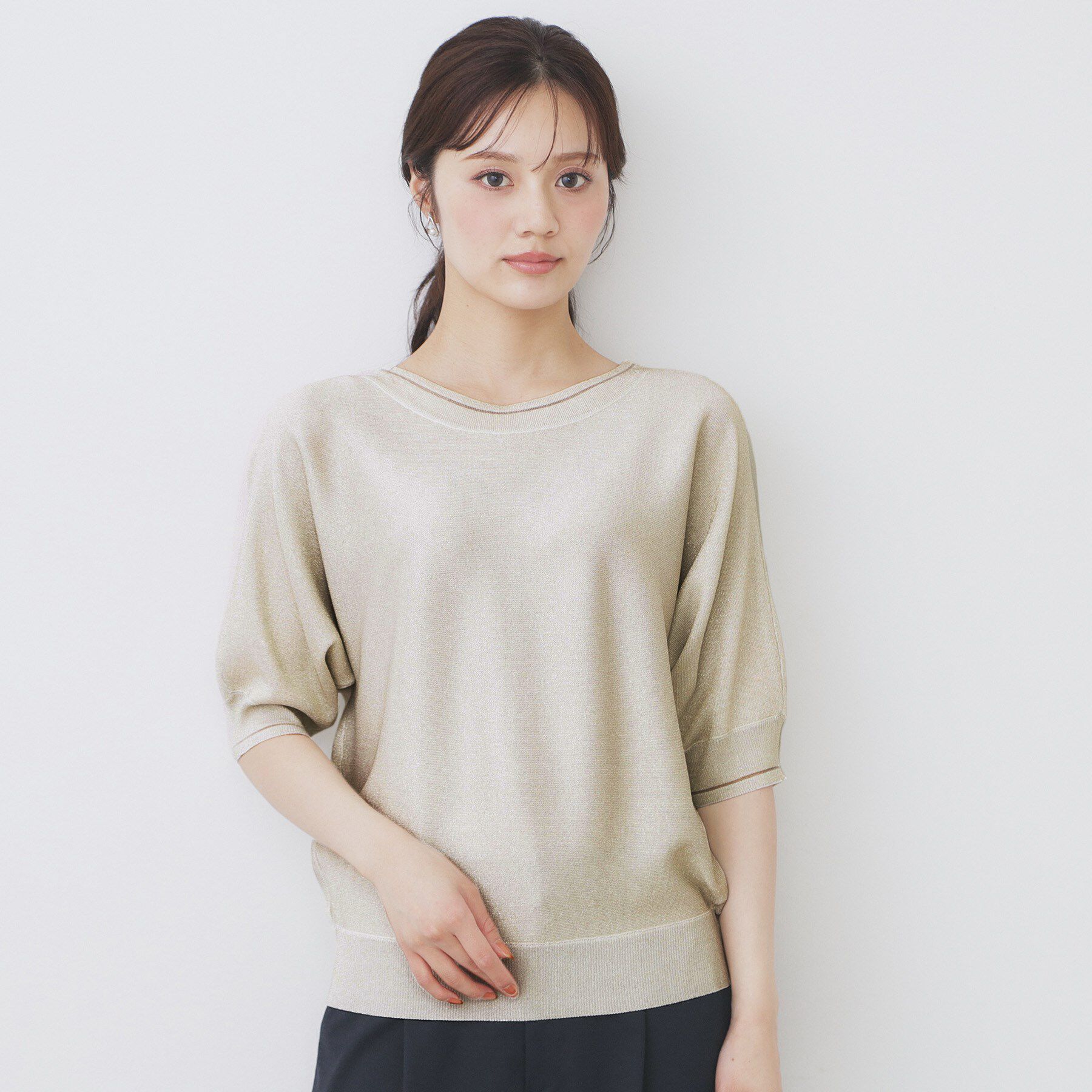 index「《5色展開》前後2WAY ドルマンスリーブニット【UVケア/抗ピル/洗濯機洗い可】」|ニット・セーター|