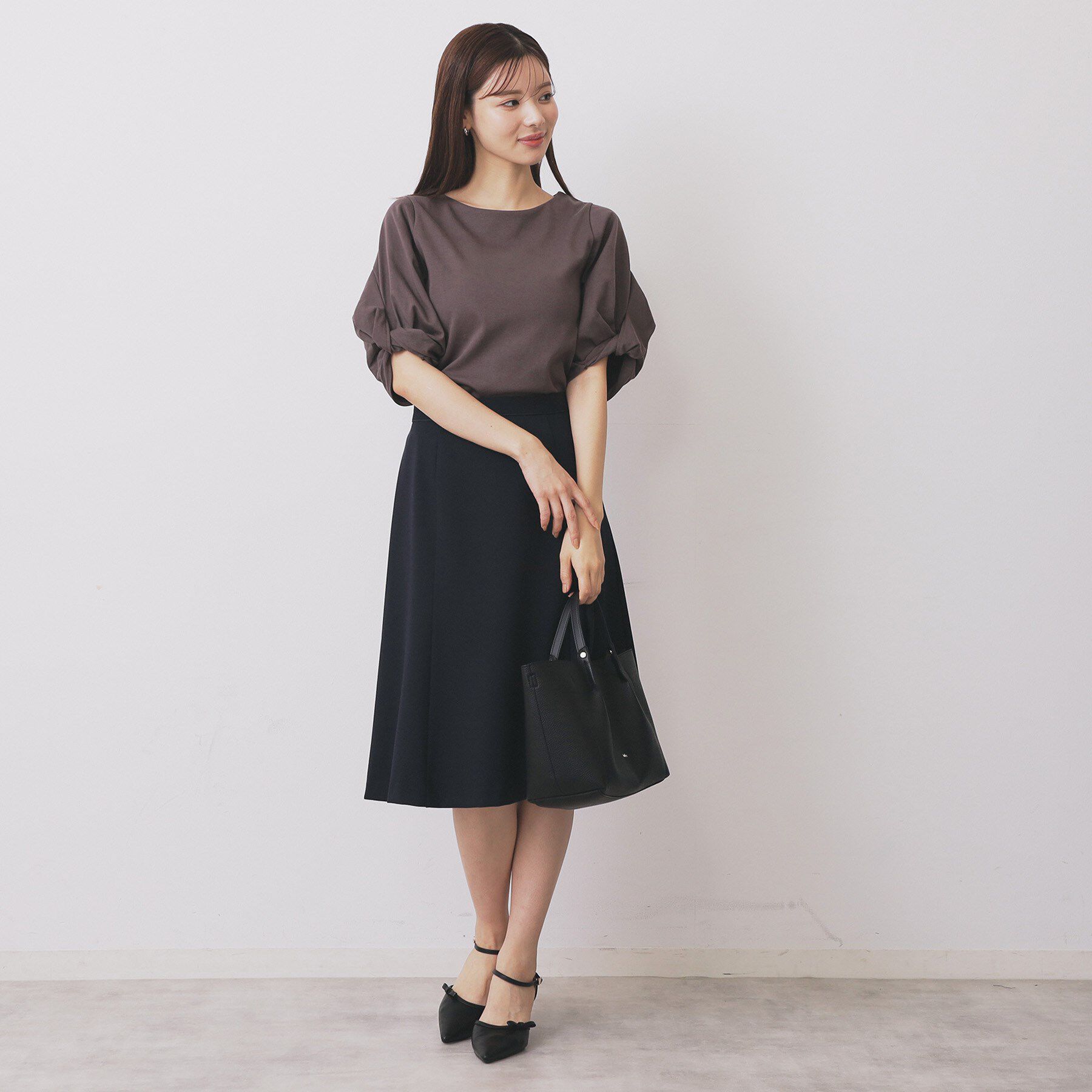 index「パフスリーブツイストタックトップス【洗濯機可/接触冷感/UVケア】」|Tシャツ・カットソー|