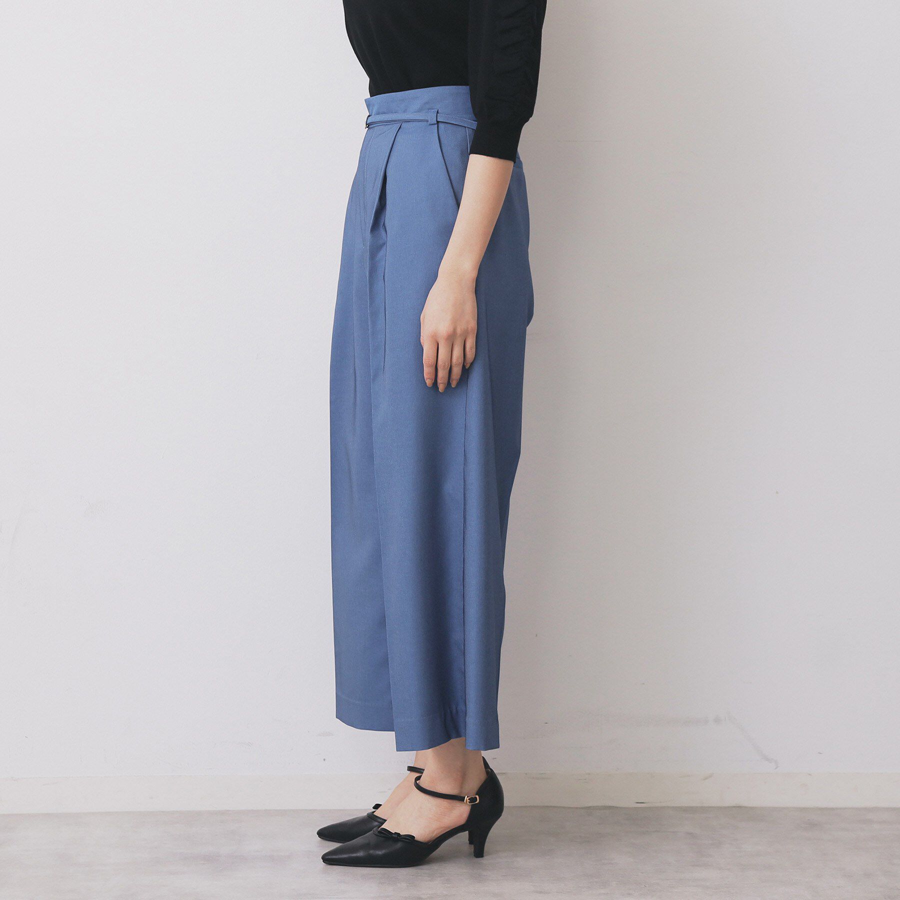index「ベルト付きストレッチワイドパンツ【洗濯機洗い可】」|その他|