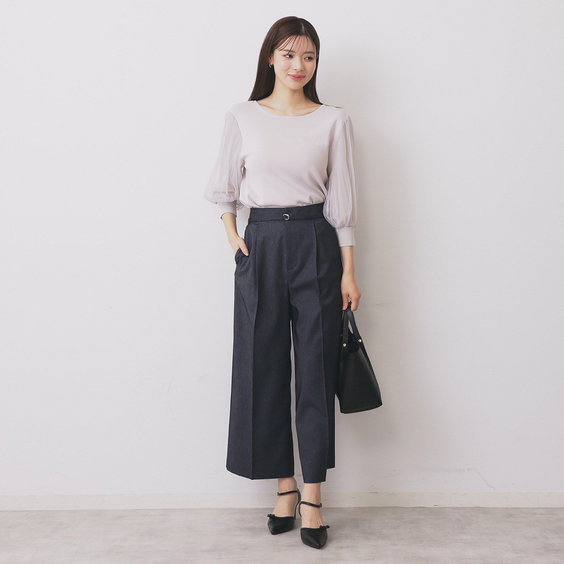 index「ベルト付きストレッチワイドパンツ【洗濯機洗い可】」|その他|