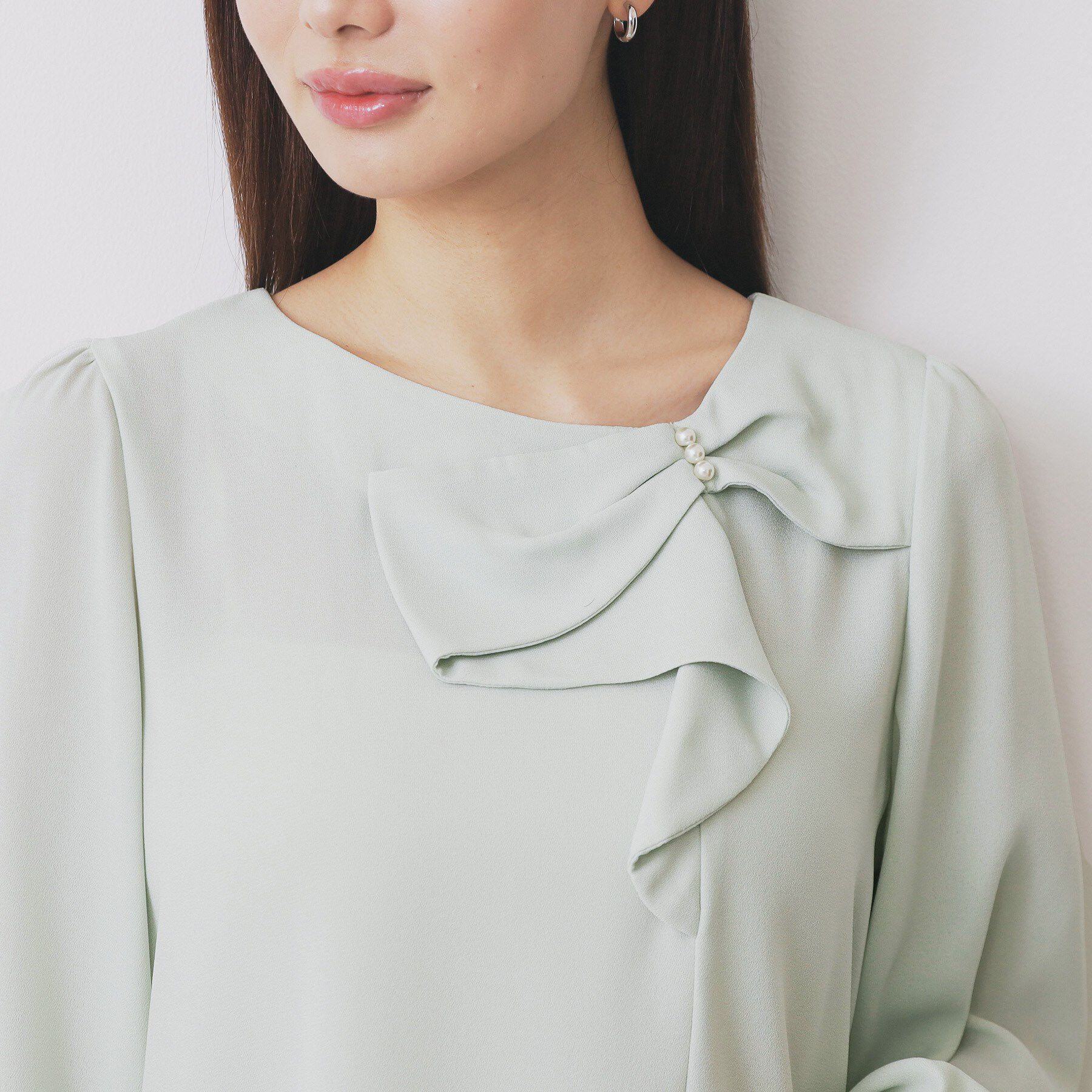 index「パール調リボンブラウス【洗濯機洗い可/イージーアイロン】」|シャツ・ブラウス|