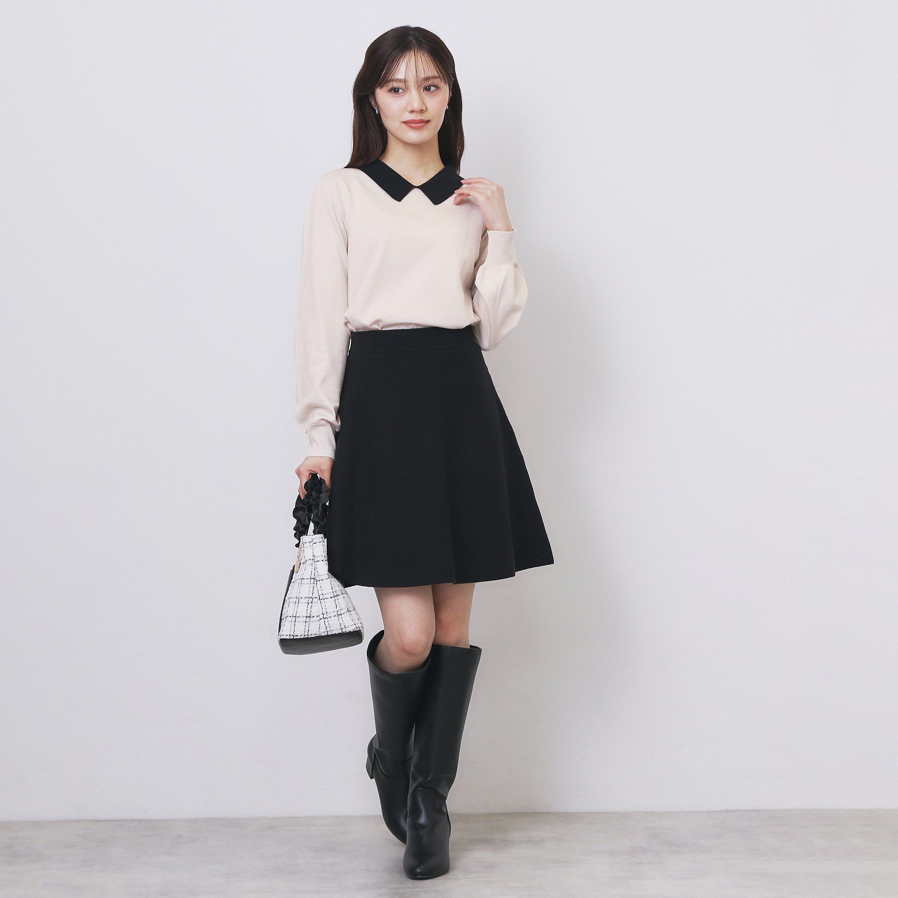 index「バイカラー衿付きニット【洗濯機OK】」|ニット・セーター|