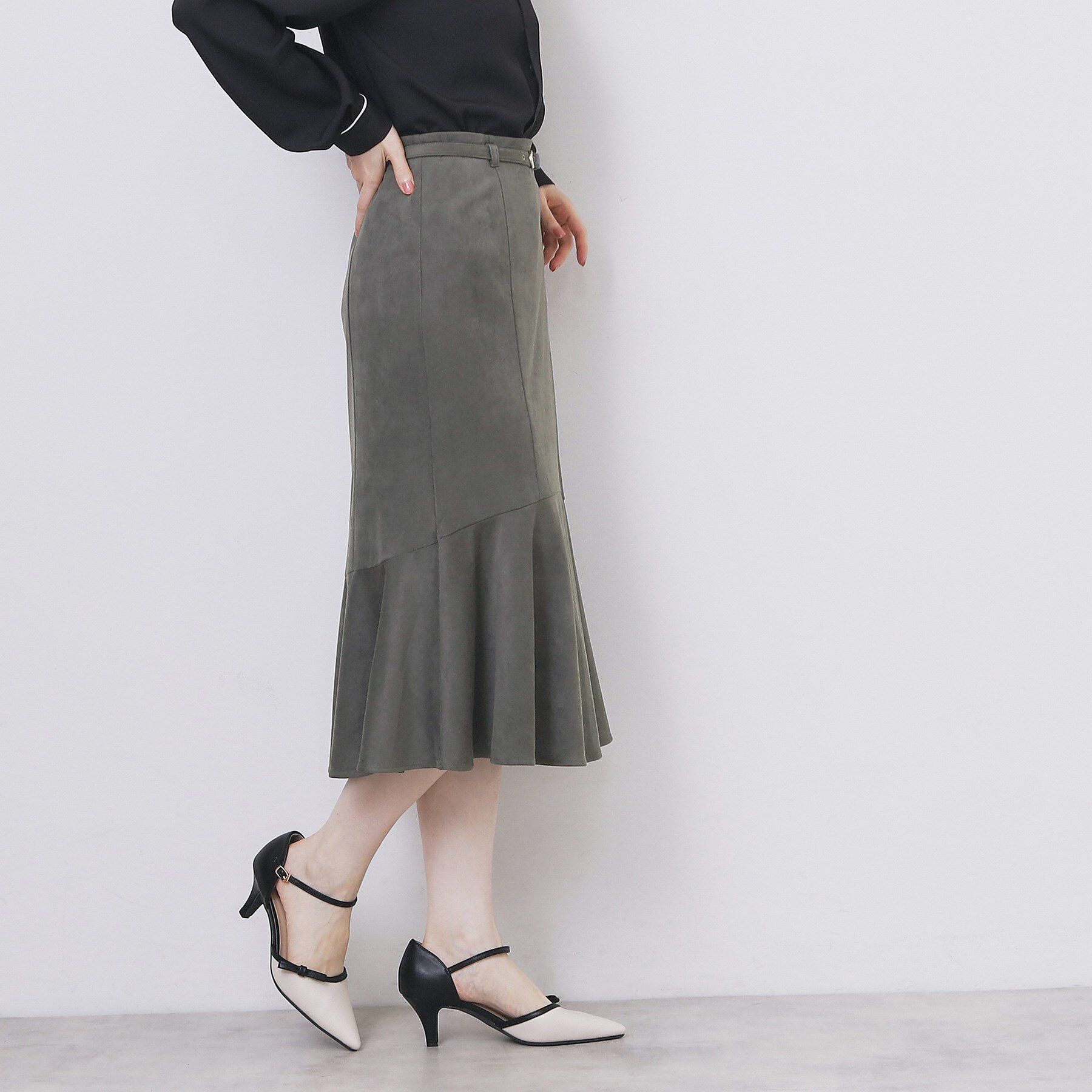 index「フェイクスウェード切り替えマーメイドスカート【洗濯機OK/イージーアイロン/防シワ】」|スカート|