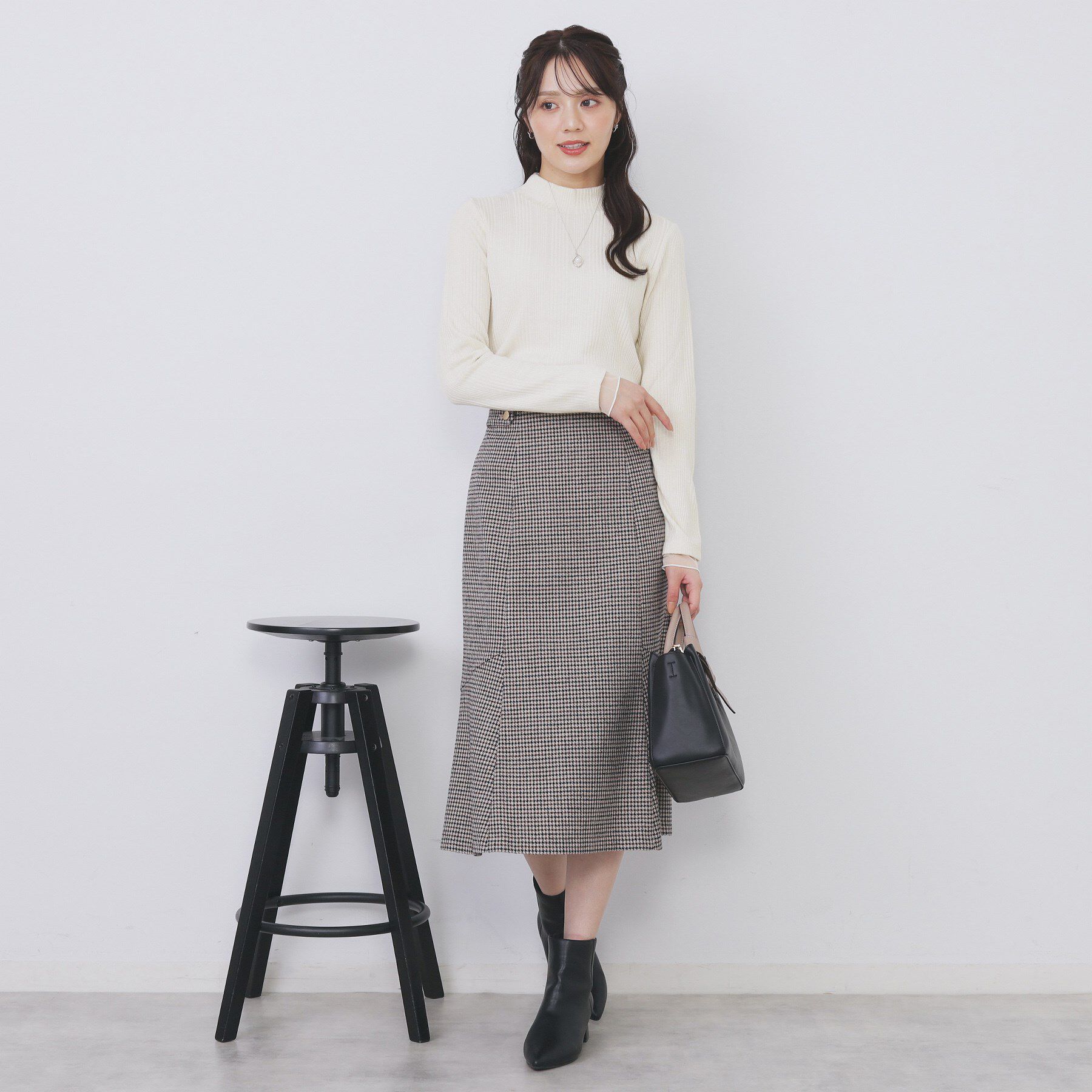 index「ランダムリブハイネックトップス【洗濯機OK/吸湿発熱】」|Tシャツ・カットソー|