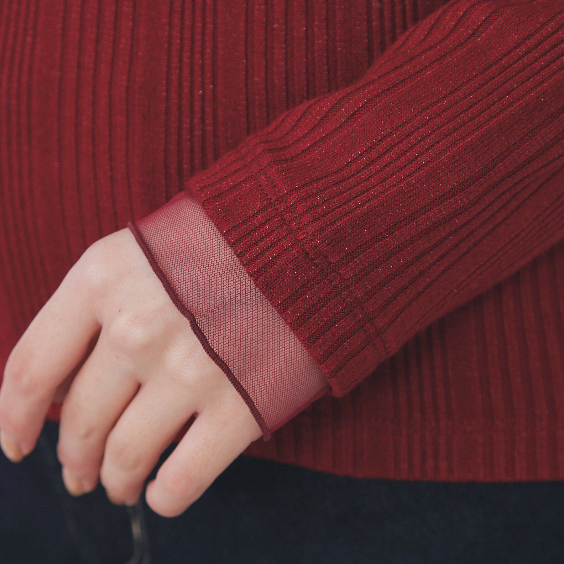 index「ランダムリブハイネックトップス【洗濯機OK/吸湿発熱】」|Tシャツ・カットソー|